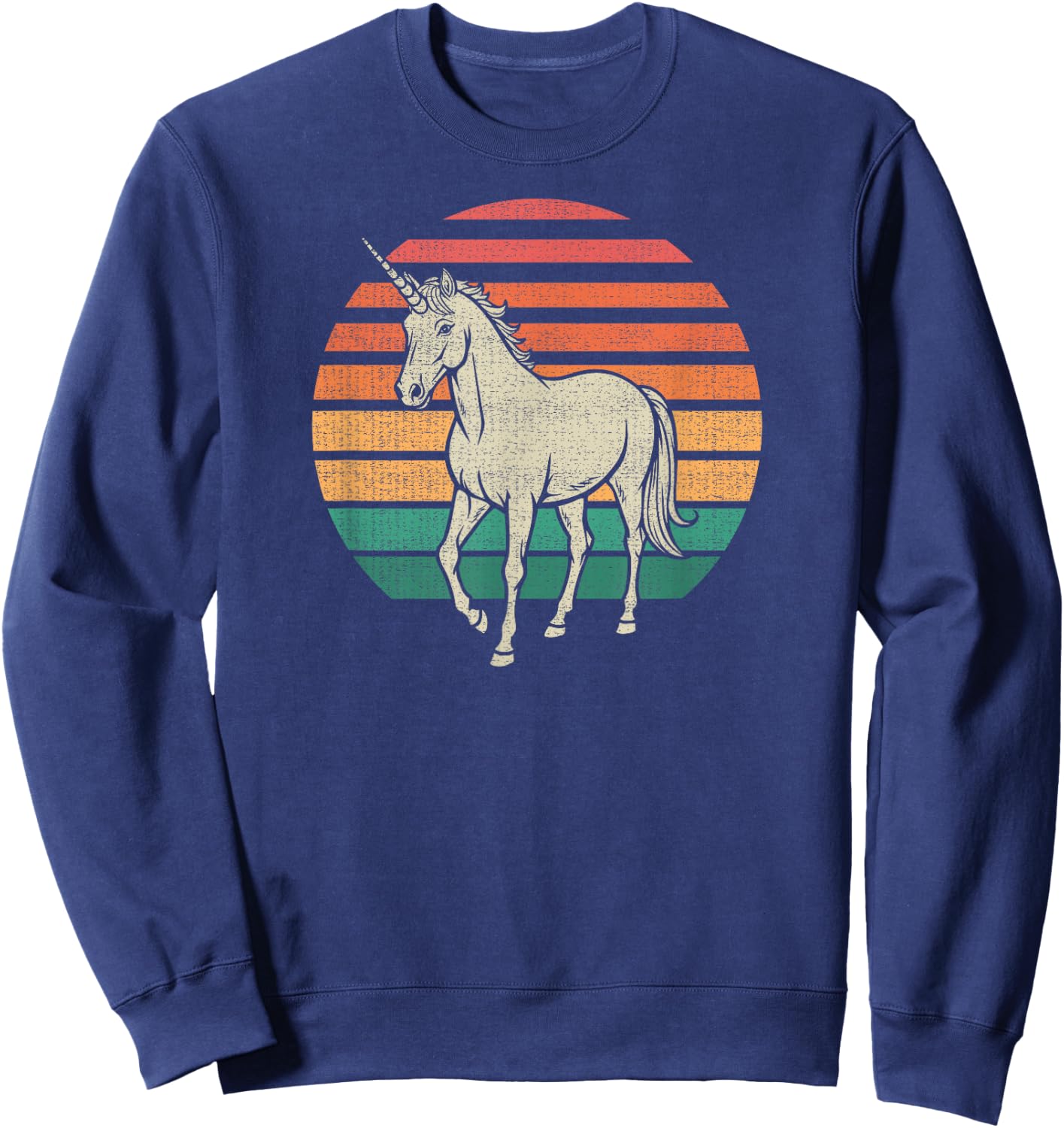 Unicorn Retro 70s Sweatshirt - Sweatshirt | Navy