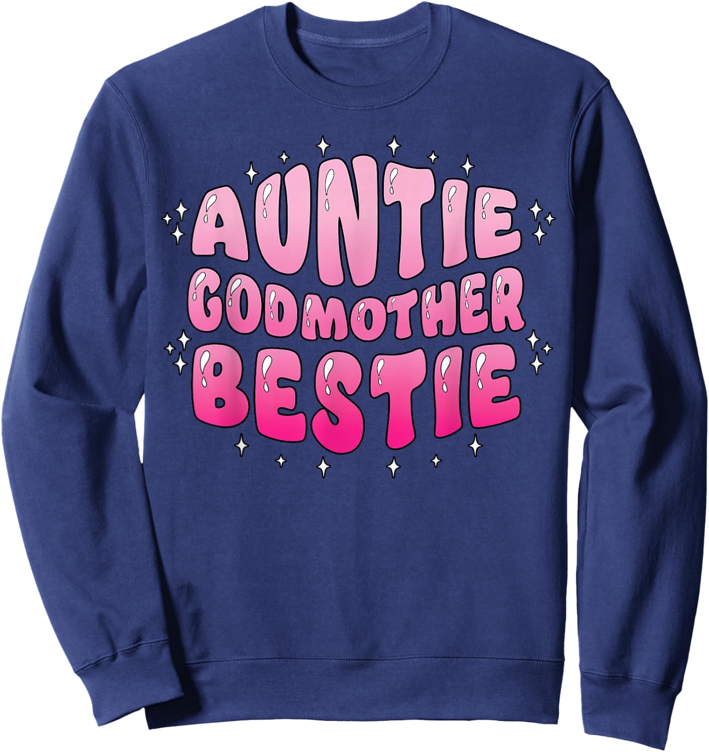 Aunt Godmother Bestie Groovy Aunt Era BFF Bestfriend Sweatshirt - Sweatshirt | Navy
