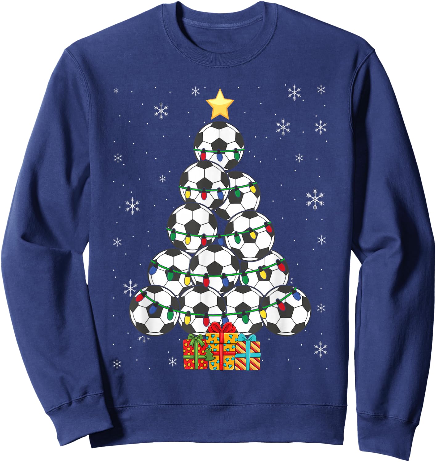 Soccer Christmas Tree Xmas Player Boys Girls Men Women Kids Sweatshirt - Sweatshirt | Navy