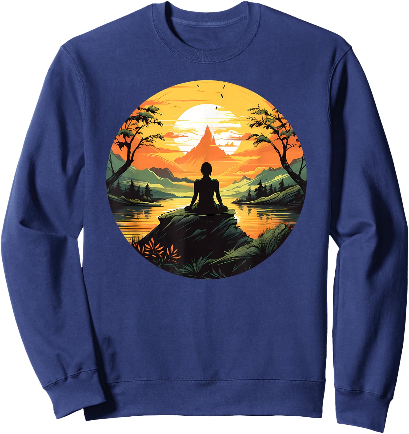 Buddha Yoga Zen Buddhist Buddist Sweatshirt - Sweatshirt | Navy
