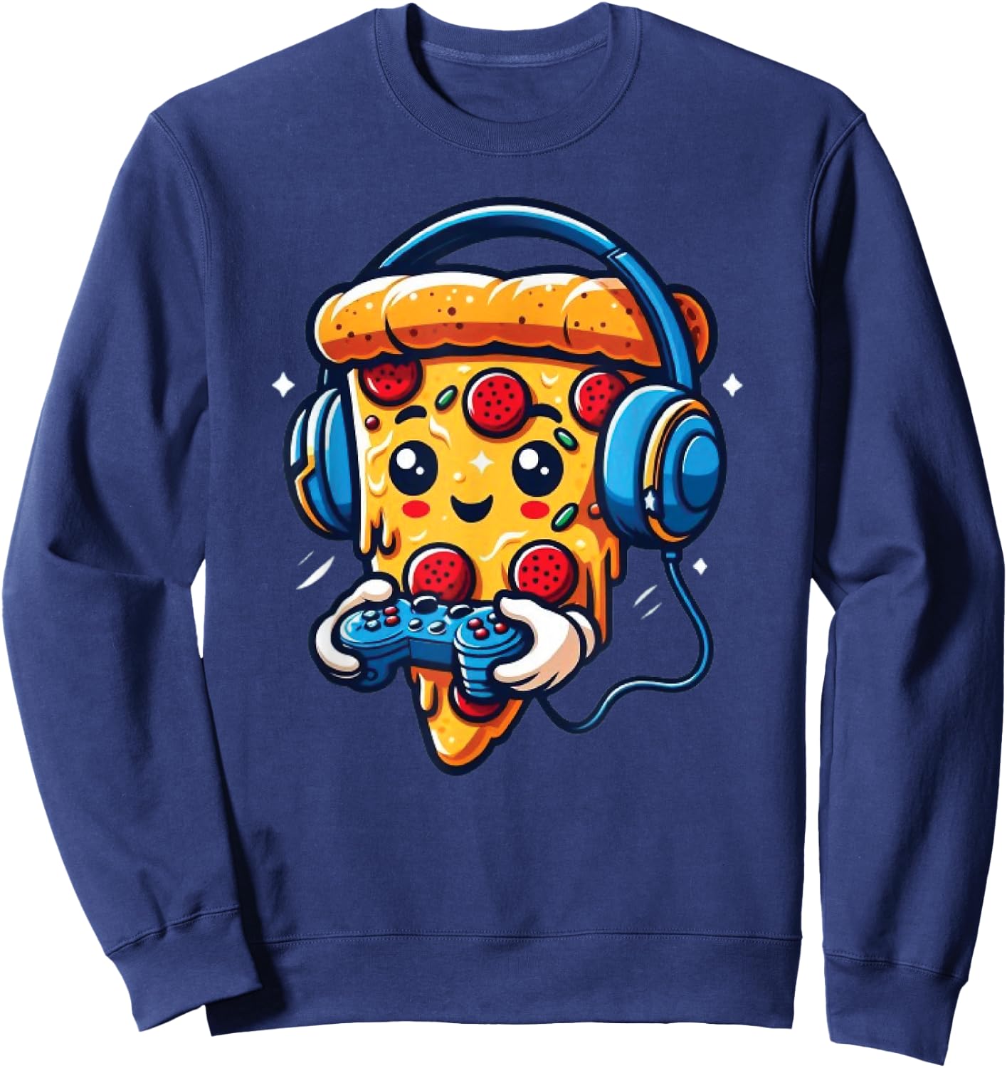 Gamer Pizza Video Gaming Funny Food Men Boys Kids Teen Youth Sweatshirt - Sweatshirt | Navy