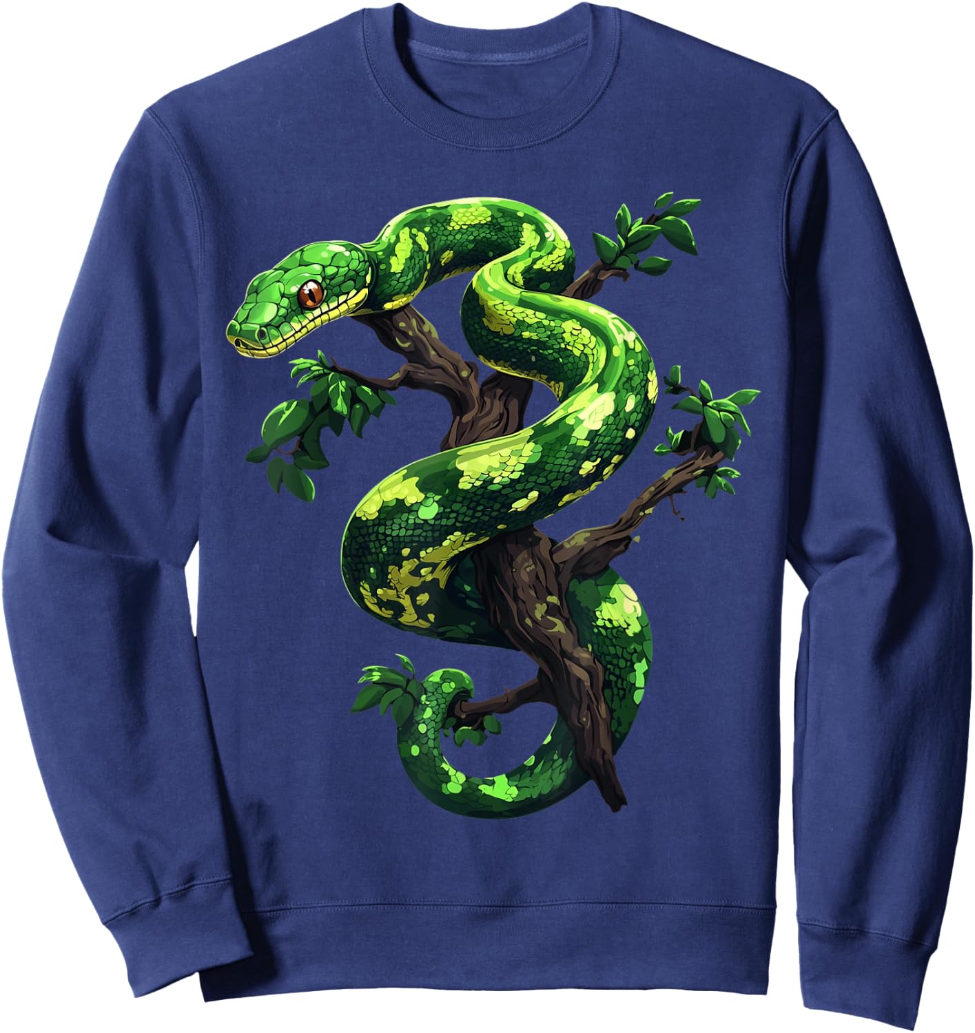 Funny Green Tree Python Lover Snakes Reptiles Sweatshirt - Sweatshirt | Navy