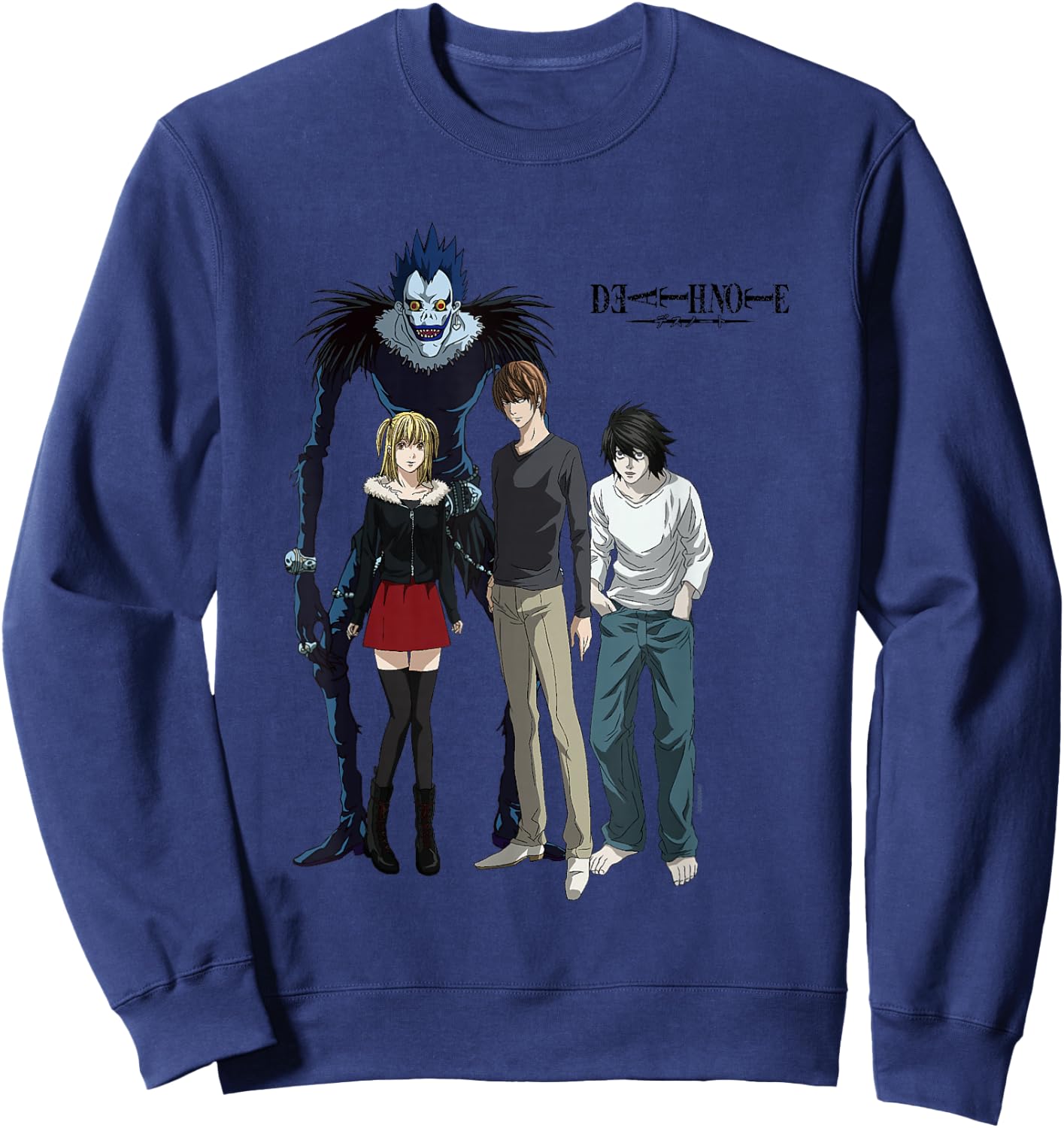 Death Note Main Characters Posing with Logo Anime Sweatshirt - Sweatshirt | Navy