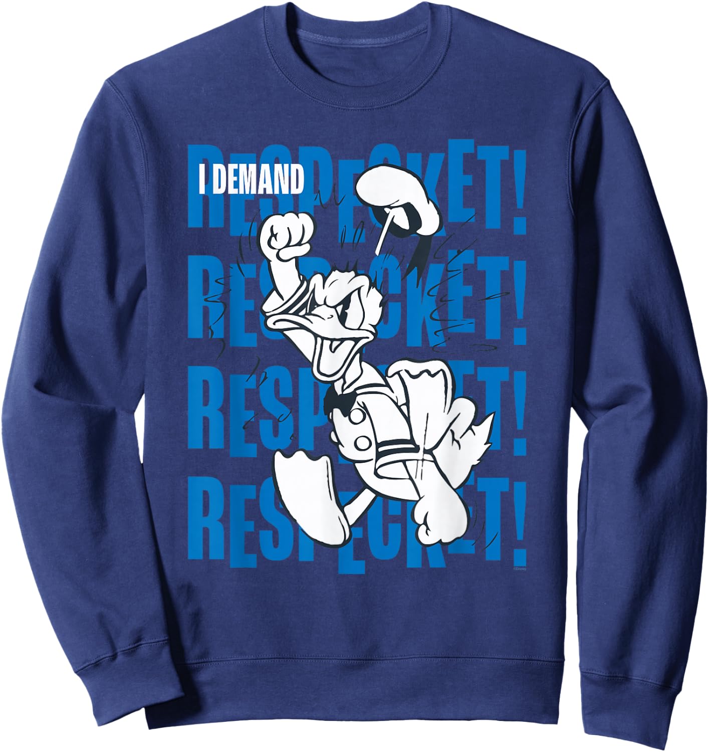 Disney Donald Duck 90th Anniversary I Demand Respect! Retro Sweatshirt - Sweatshirt | Navy