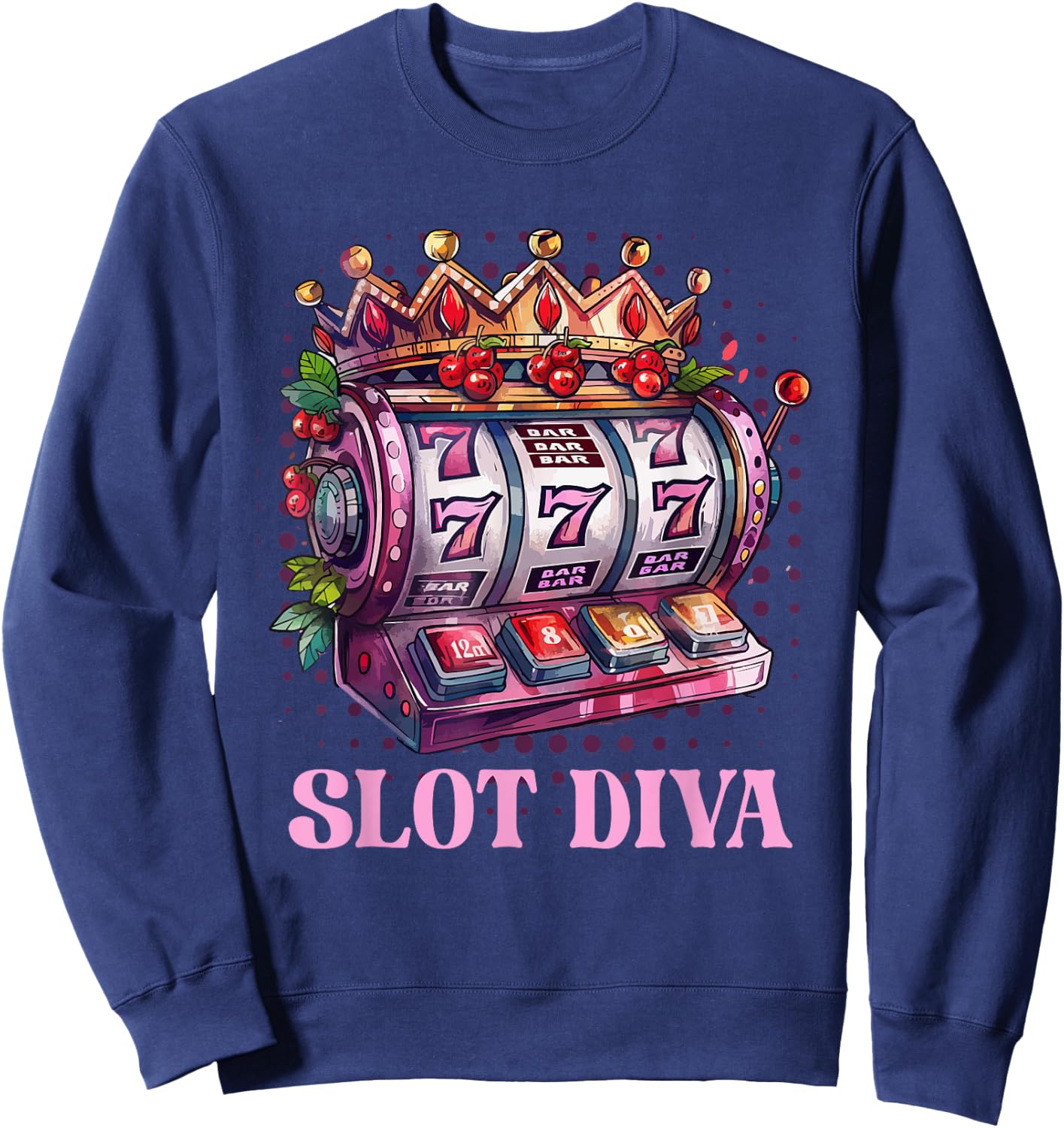 Glücksspiel Automaten SLOT DIVA 777 Frauen Spielautomaten Sweatshirt - Sweatshirt | Navy