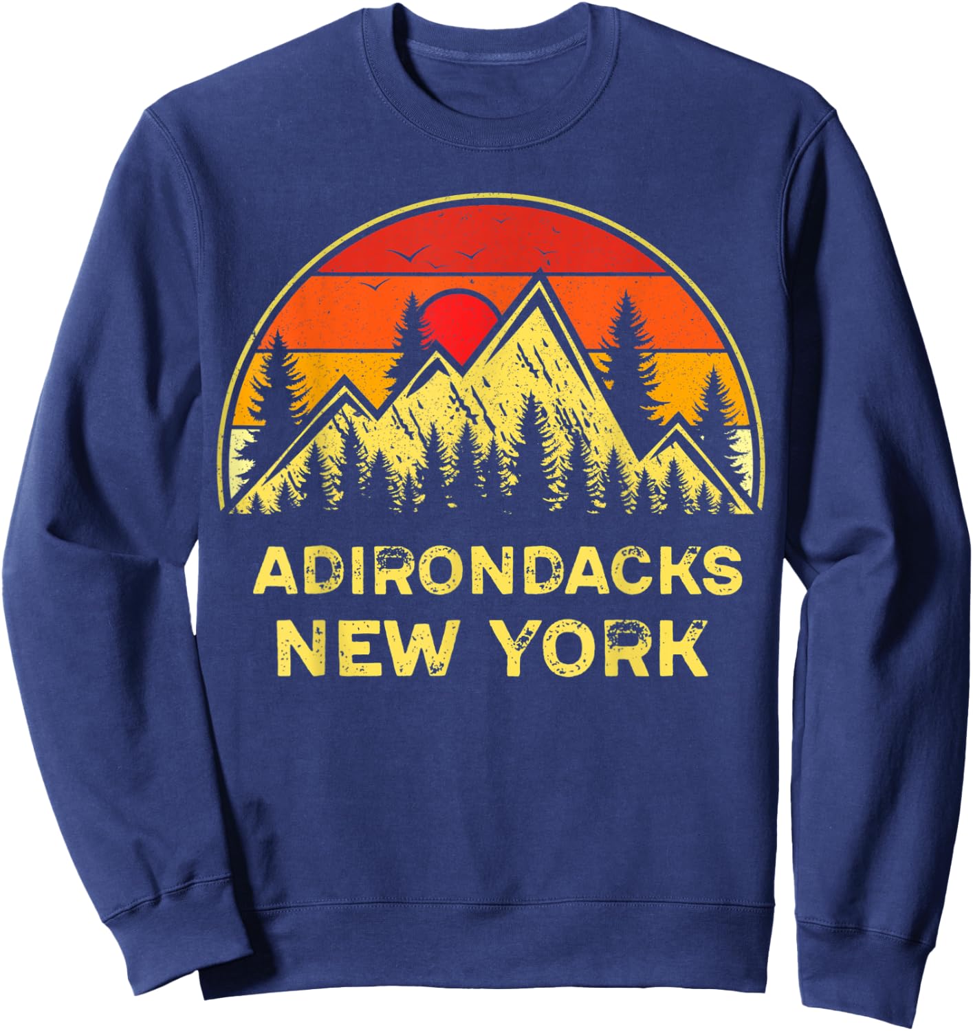 Vintage Adirondacks New York NY Mountains Hiking Souvenir Sweatshirt - Sweatshirt | Navy
