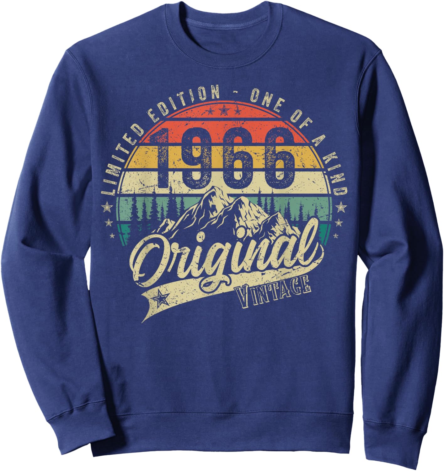 1966 Vintage Jahrgang Geburtstag Retro Herren Damen Geschenk Sweatshirt - Sweatshirt | Navy