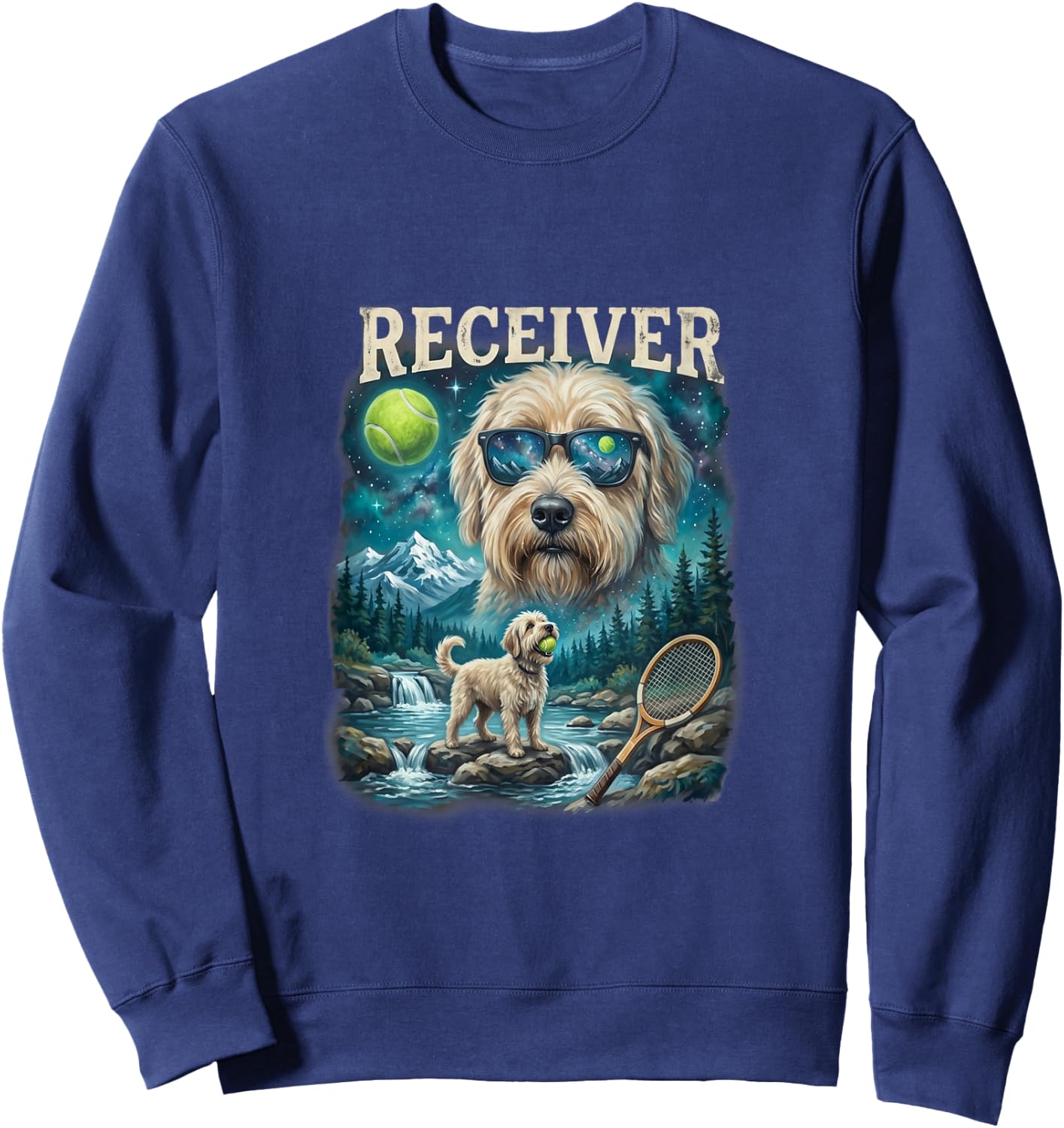 Receiver | Tennis Ball Wheaten Terrier Champion Sweatshirt - Sweatshirt | Navy