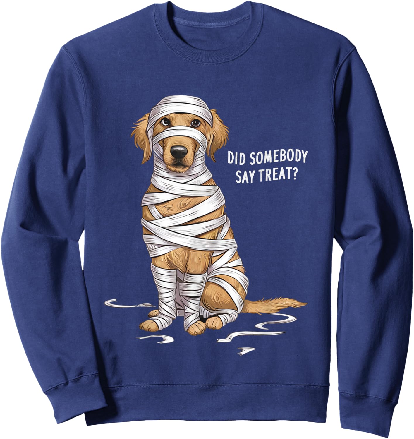 Golden Retriever Mummy Halloween Dog Men Women Kids Sweatshirt - Sweatshirt | Navy