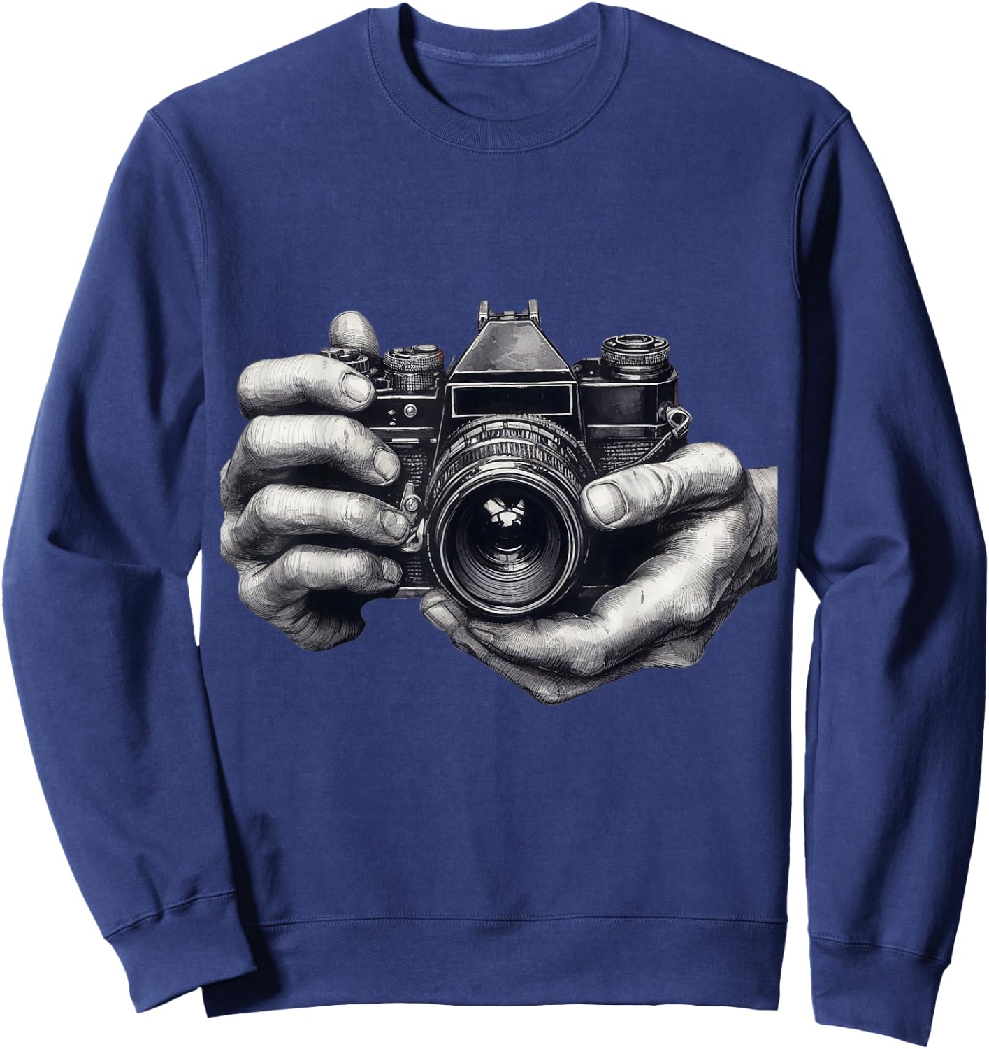 Analog Camera SLR Art Photographer Film Vintage , Black, S Sweatshirt - Sweatshirt | Navy