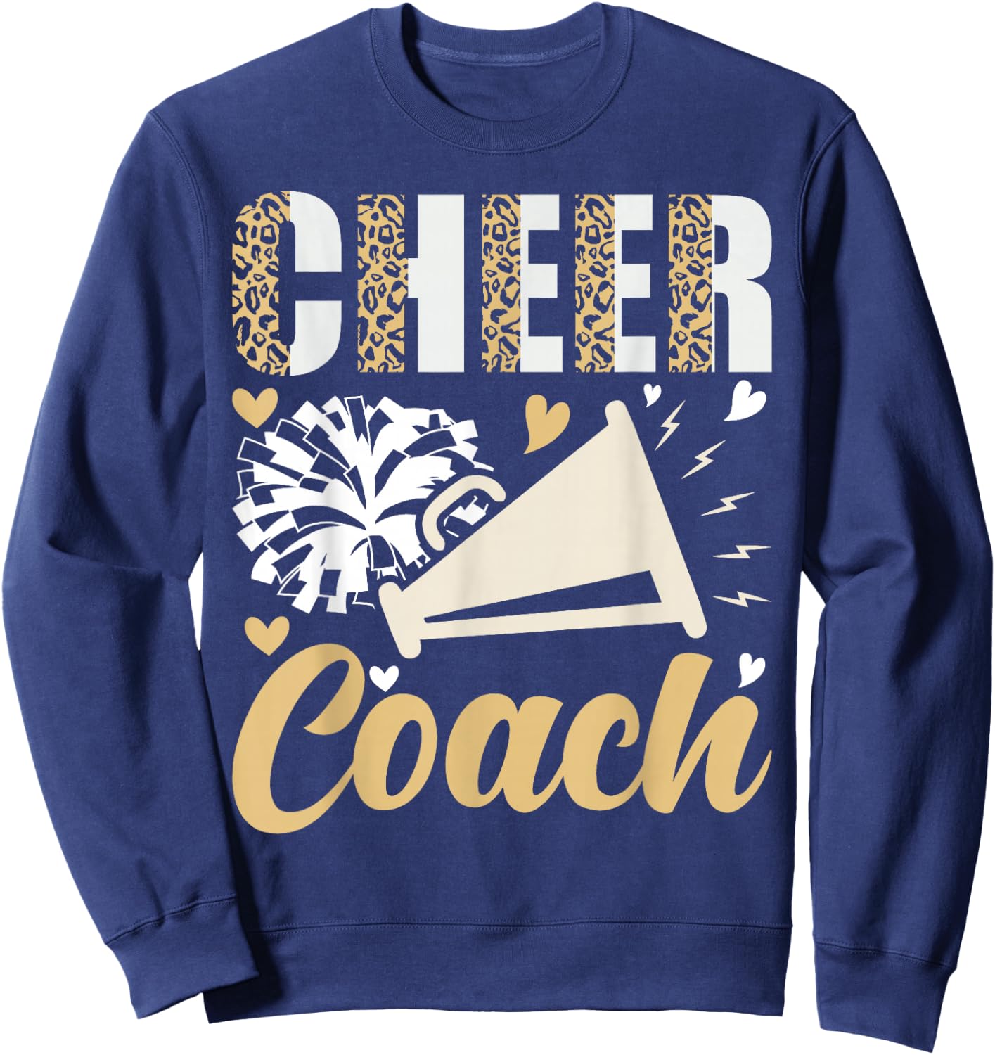 Cheer Coach Leopard Cheerleading Coach Sweatshirt - Sweatshirt | Navy