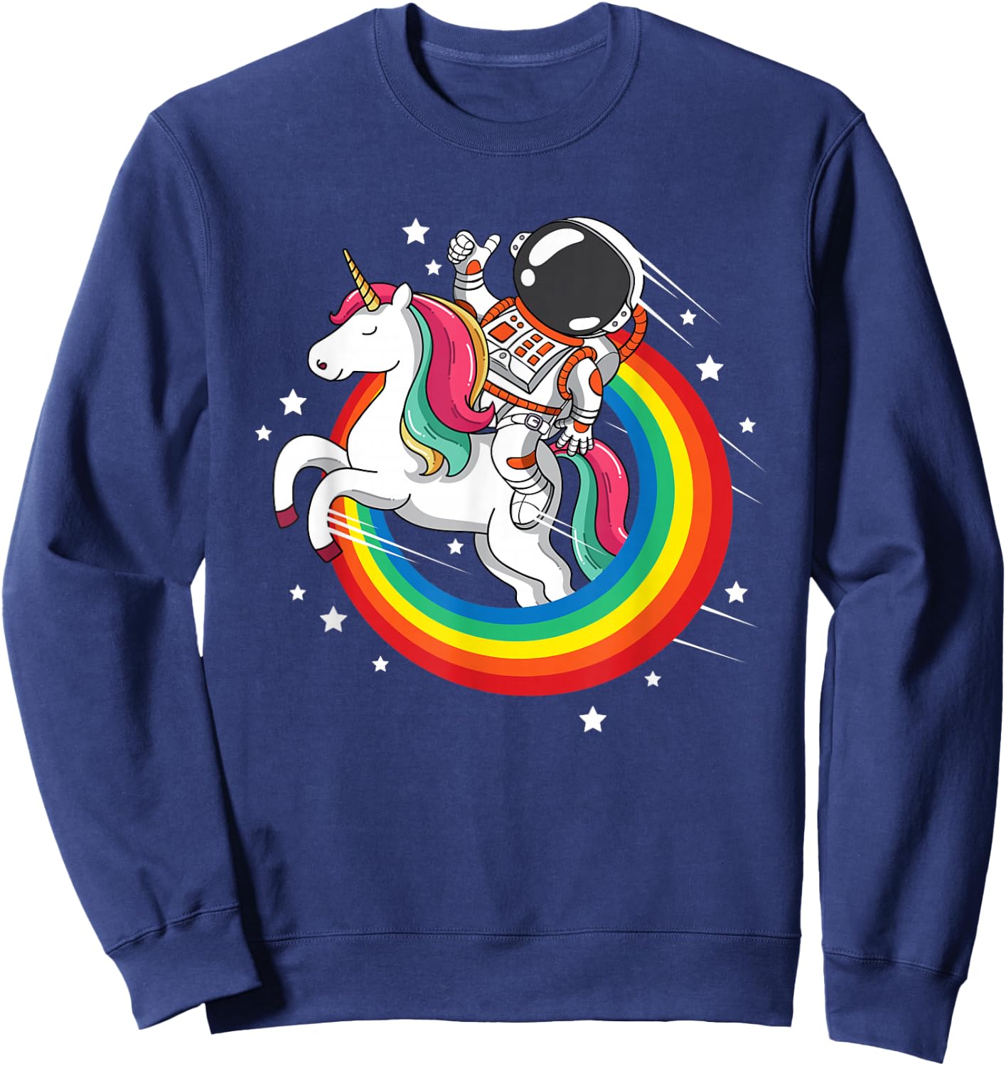 Astronaut Unicorn Space Galaxy Magical Rainbow Sweatshirt - Sweatshirt | Navy