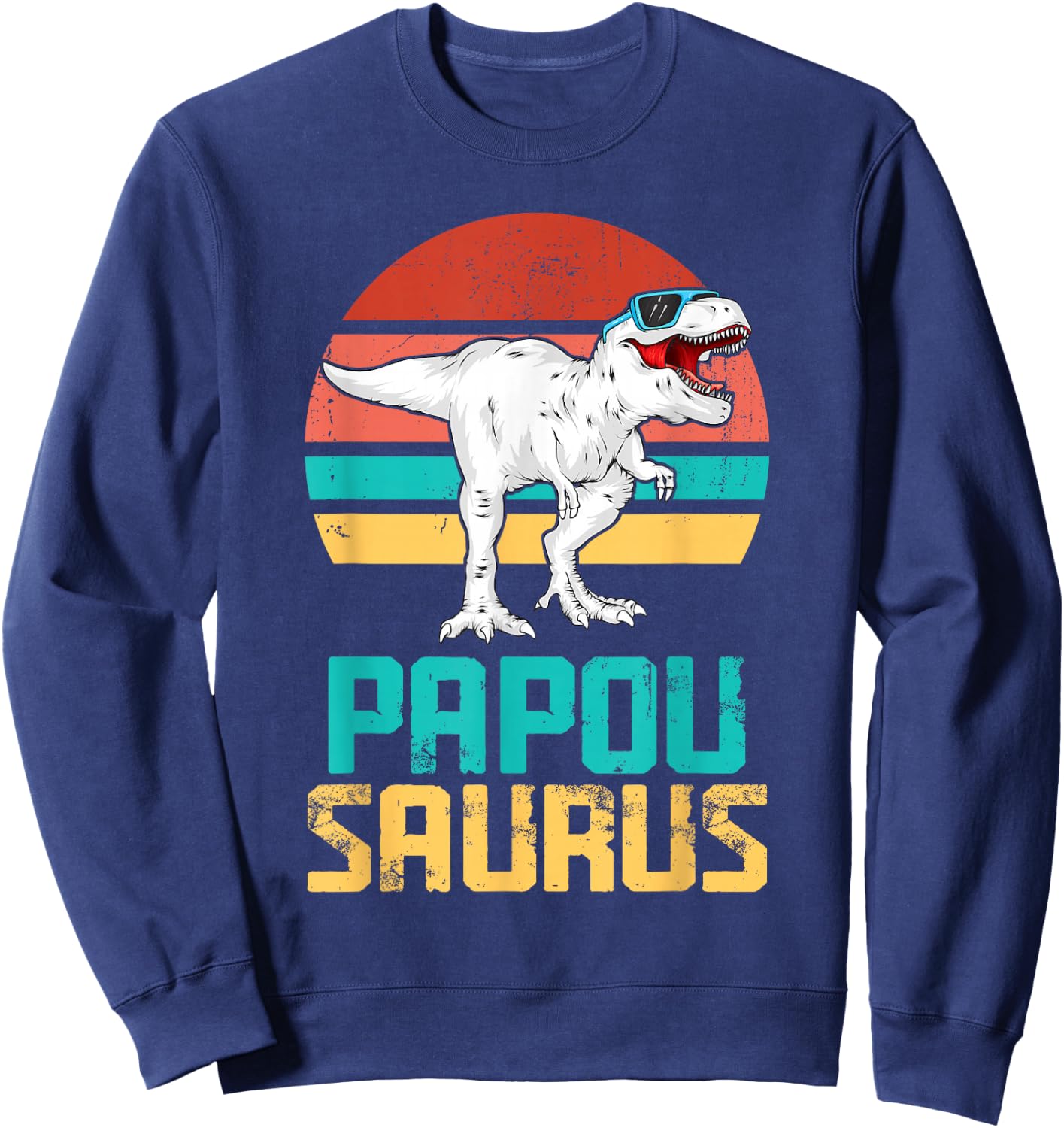 Papou Saurus Grandad Sweatshirt - Sweatshirt | Navy