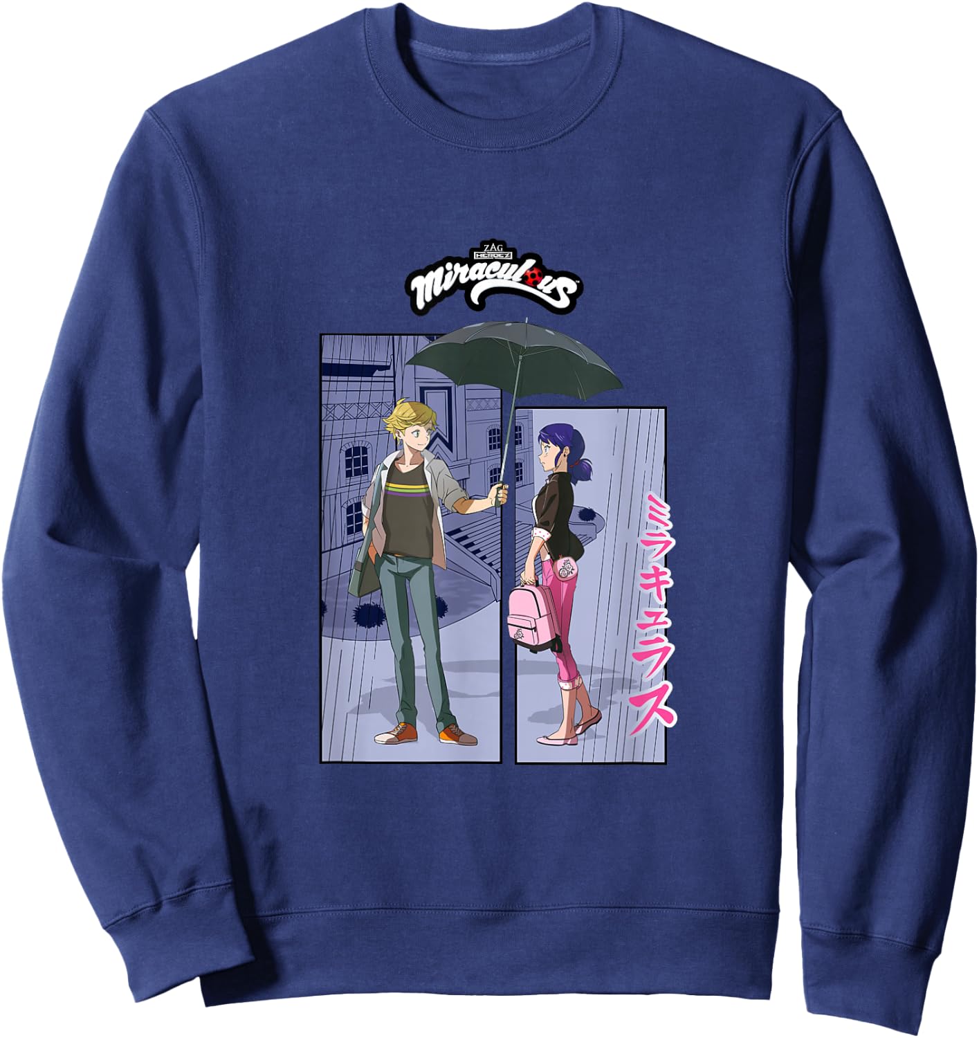 Miraculous Ladybug Manga Marinette Adrien Be Miraculous Sweatshirt - Sweatshirt | Navy