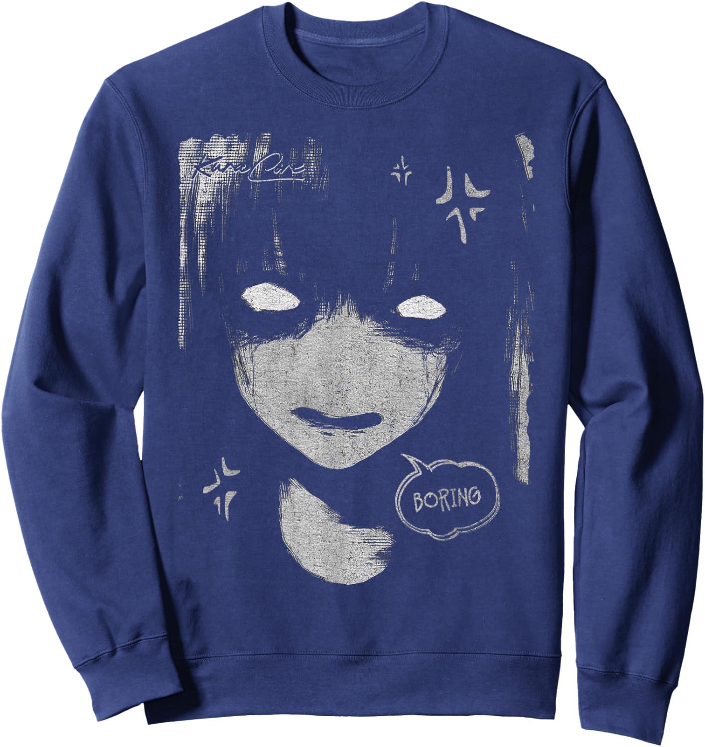 Japon Streetwear Cyberpunk Y2K Techwear Rétro Manga Anime Sweatshirt - Sweatshirt | Navy