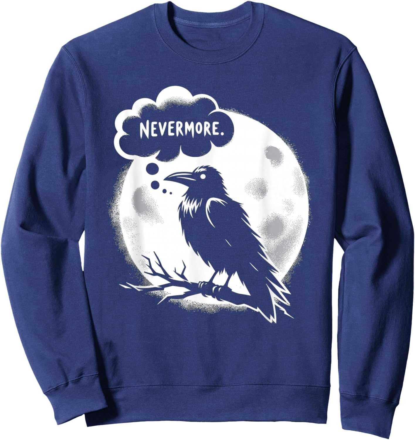 Edgar Allan Poe Raven Gothic Literature Macabre Poetry Sweatshirt - Sweatshirt | Navy