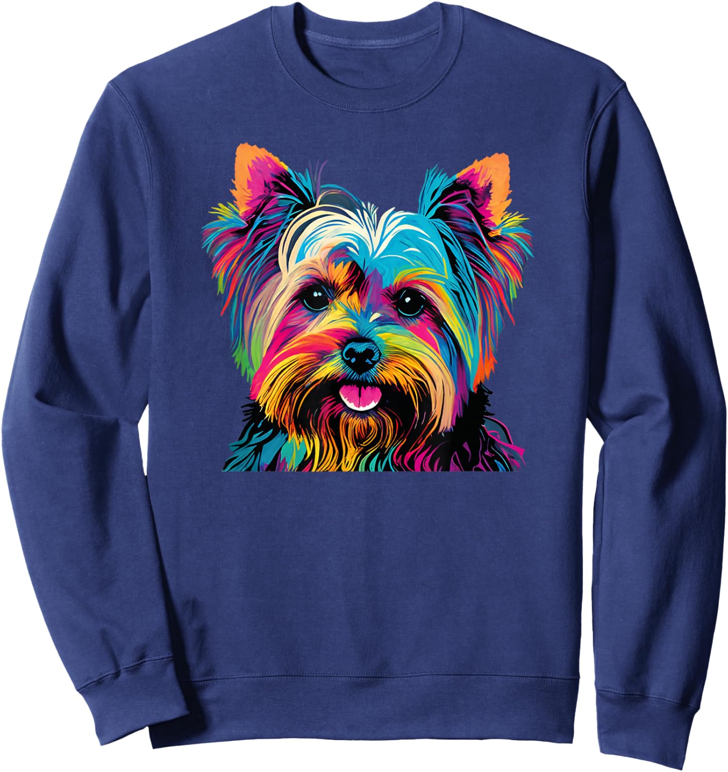 Pop Art Yorkshire Terrier Portrait Sweatshirt - Sweatshirt | Navy