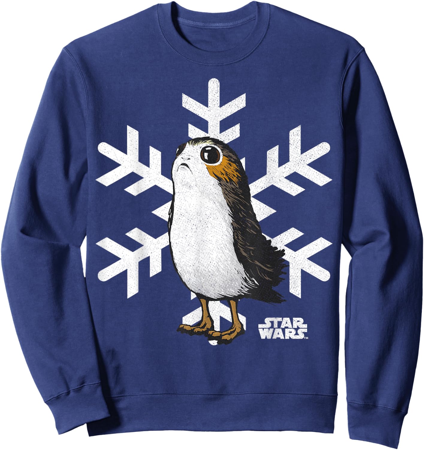 Star Wars Porg Snowflake Christmas Holiday Graphic Sweatshirt - Sweatshirt | Navy