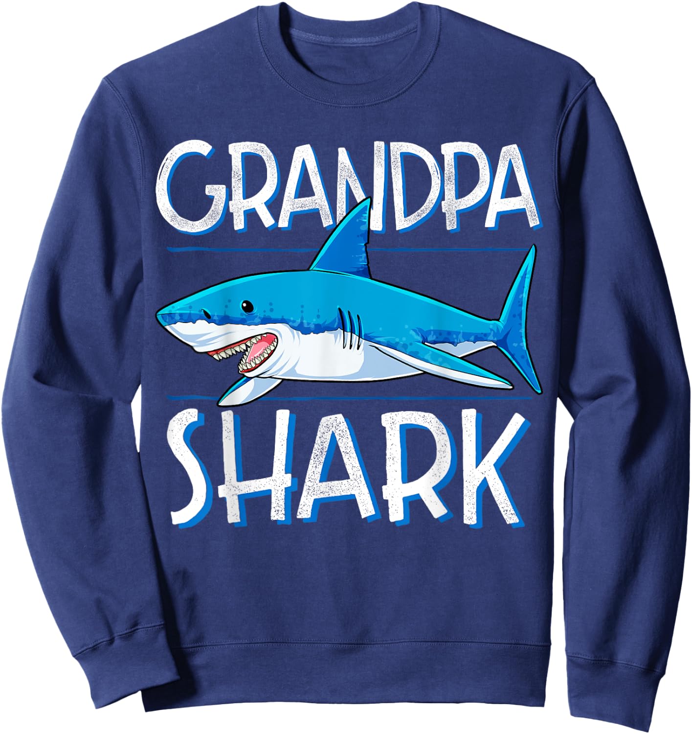 Grandpa Shark T Shirt Family Matching Men Jawsome Gifts Sweatshirt - Sweatshirt | Navy