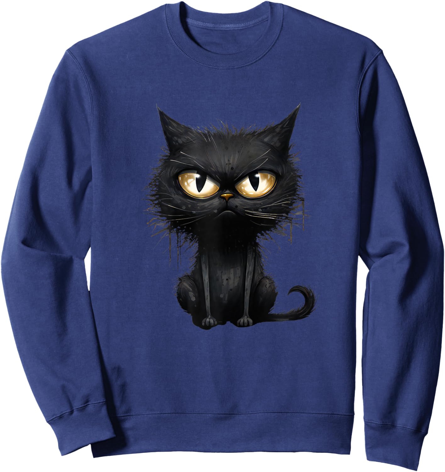 Damen Katze Nachthemd Nachtwäsche Schlafhemd Sleepshirt Sweatshirt - Sweatshirt | Navy