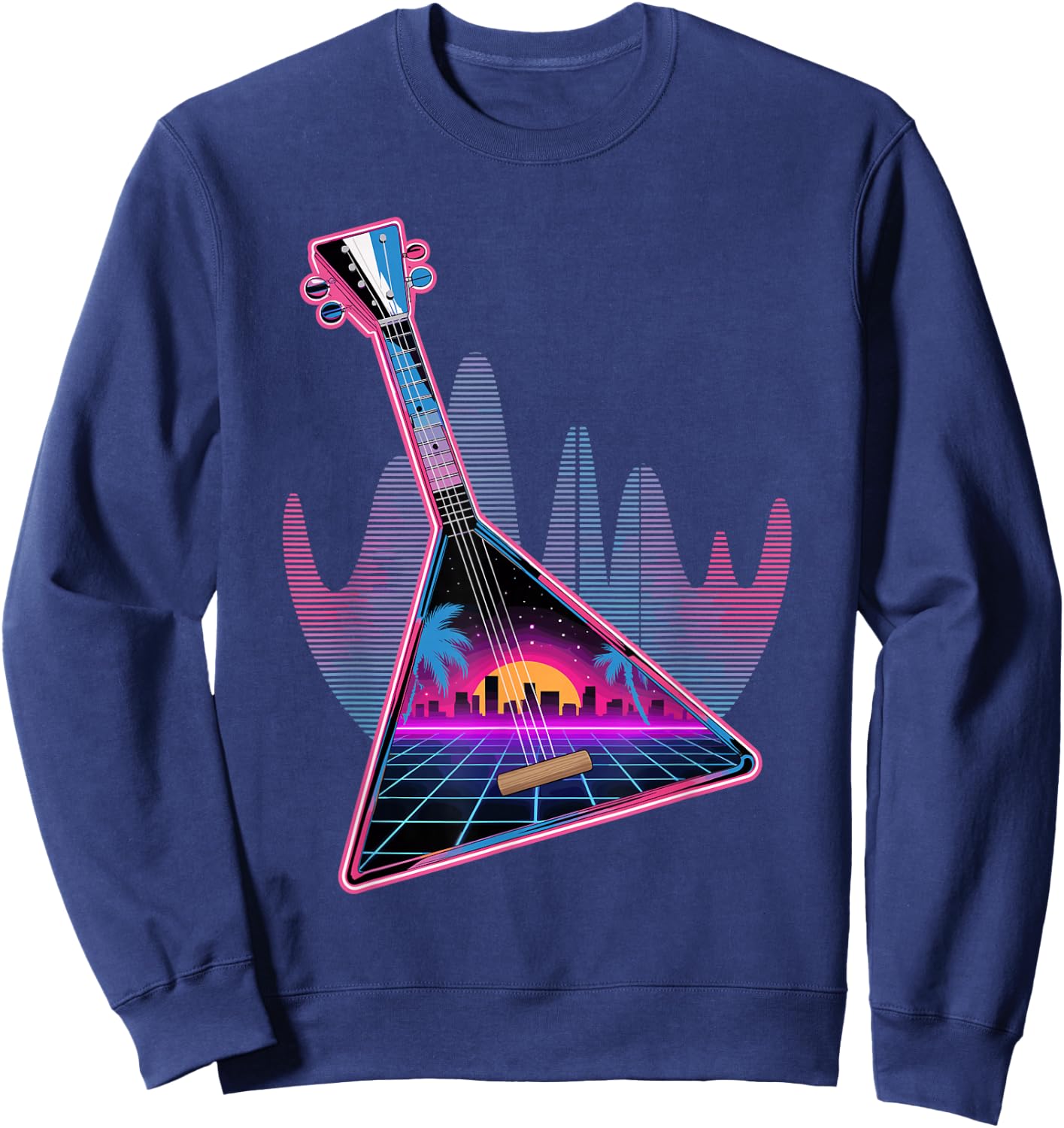 Retro Synthwave Balalaika Sweatshirt - Sweatshirt | Navy