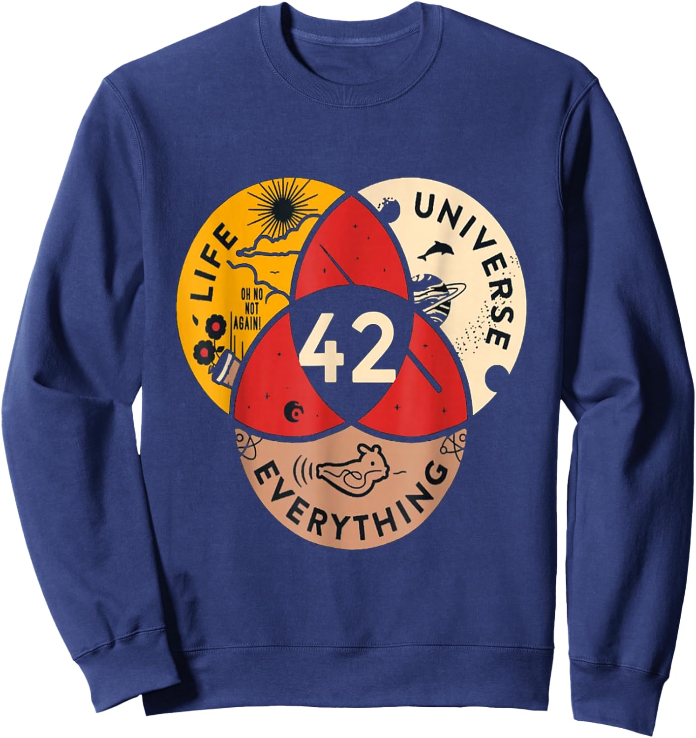 42 Answer to Life Universe and Everything Science Vintage Sweatshirt - Sweatshirt | Navy