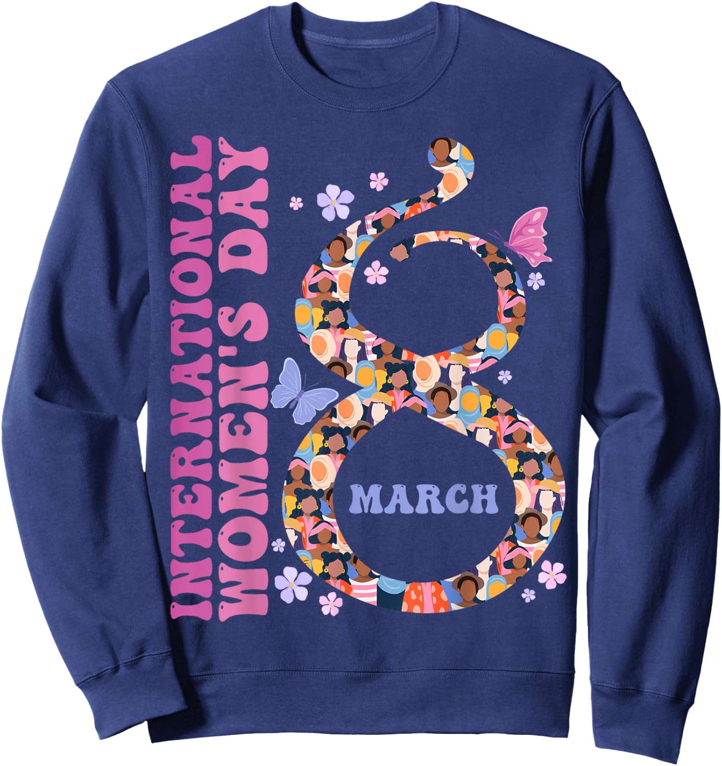 Women's International Women's Day 2023 8th March , black Sweatshirt - Sweatshirt | Navy