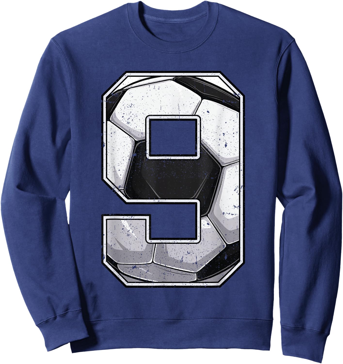 Soccer Ninth 9th Birthday Boy Nine 9 Years Old Bday Party Sweatshirt - Sweatshirt | Navy