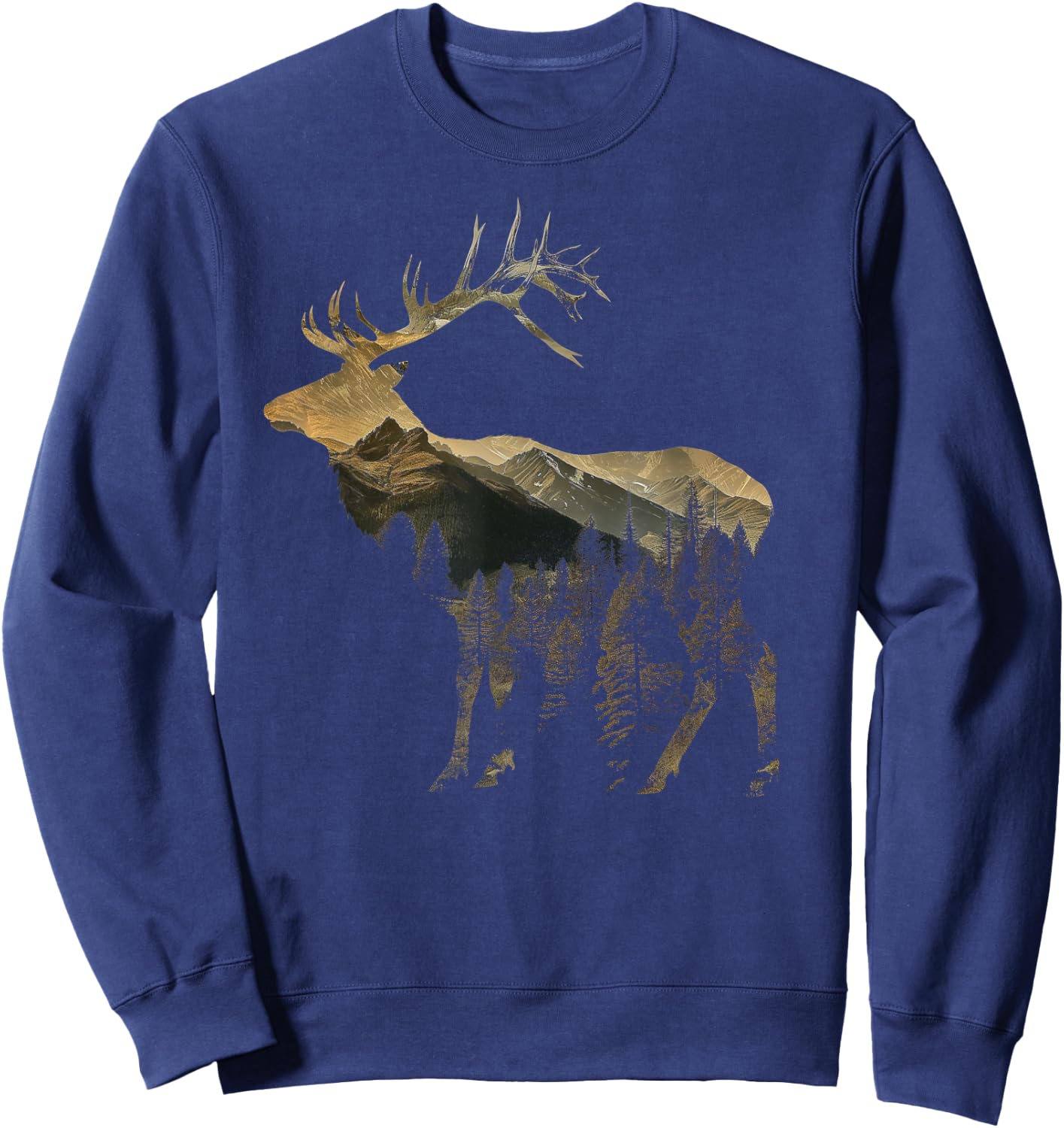 Elk Hunter Hunting Nature Lover Mountains Hiking Sweatshirt - Sweatshirt | Navy