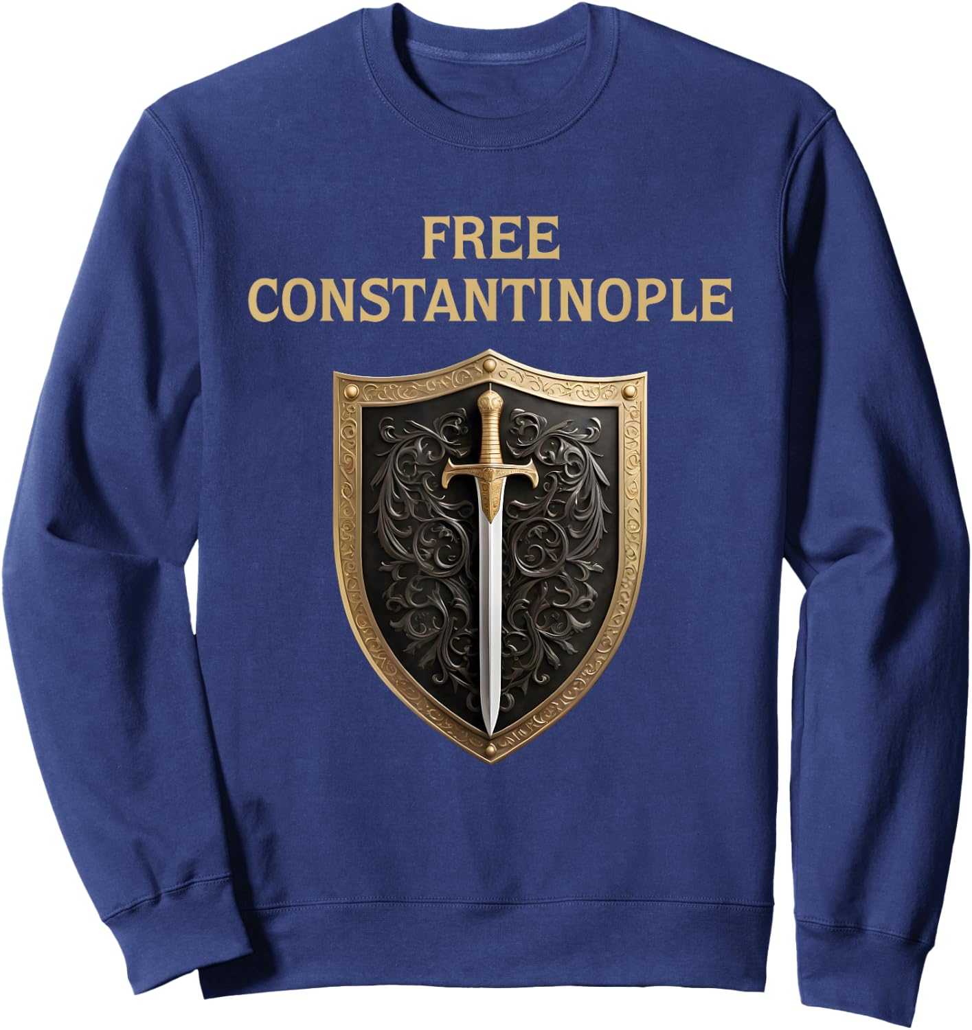Free Constantinople Constantinopolitan Eastern Roman History Sweatshirt - Sweatshirt | Navy