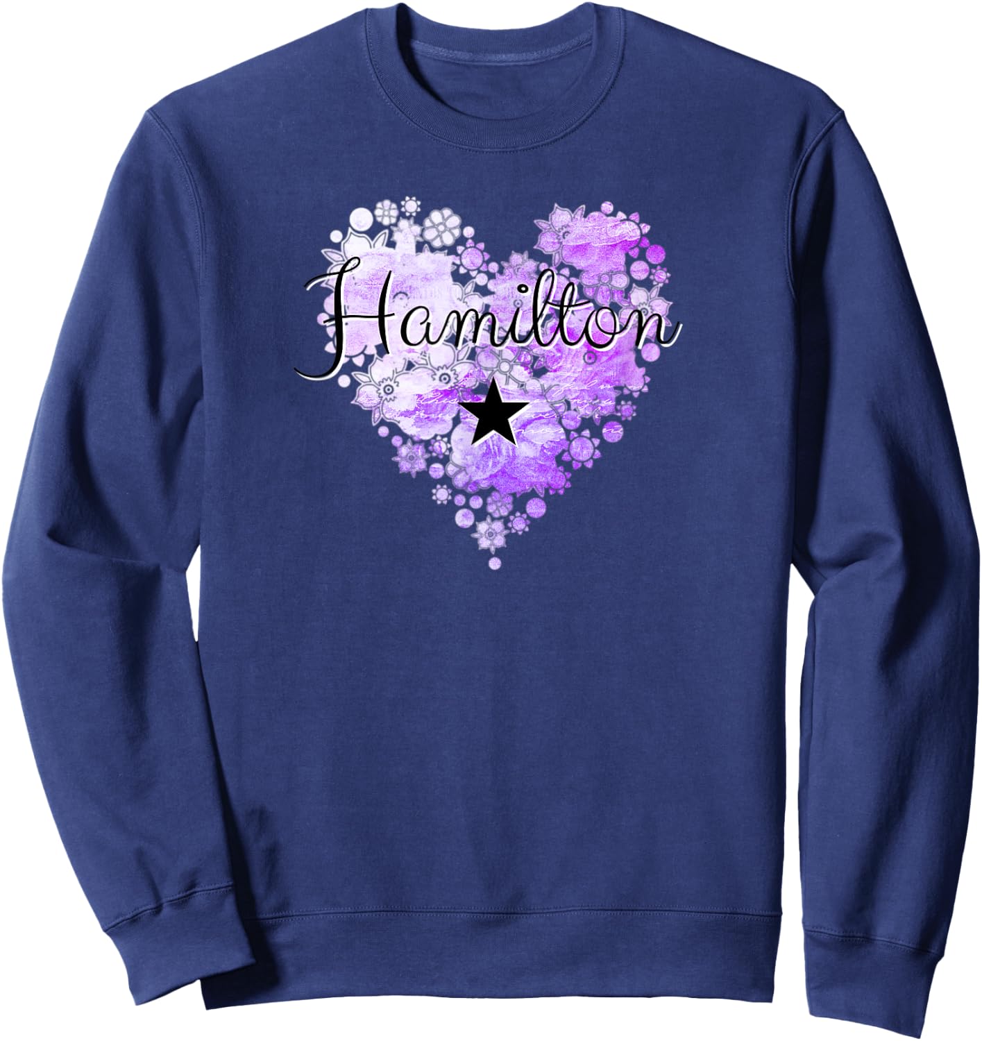 I Love Hamilton Heart Gift Teenage Girl Women Sweatshirt - Sweatshirt | Navy