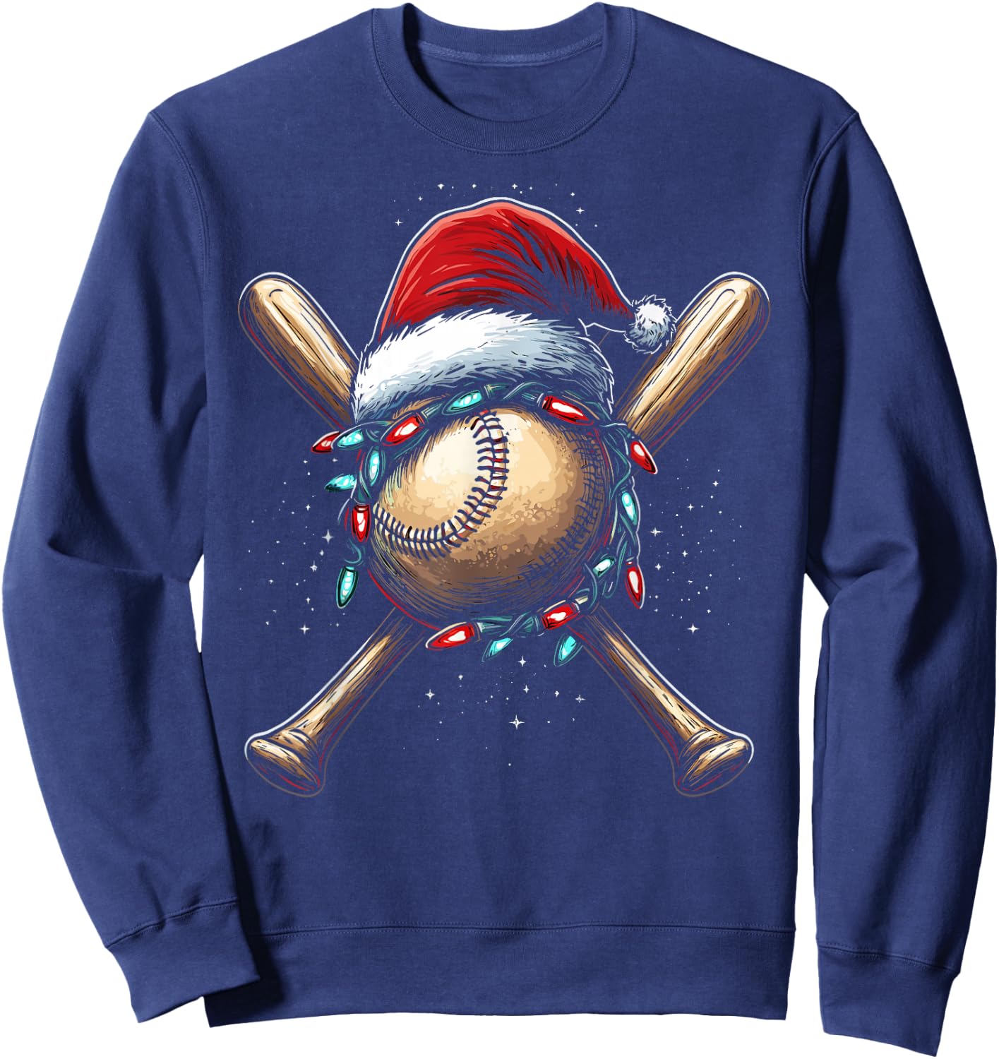 Christmas Baseball Pajama Santa Boys Girls Kids Xmas Sweatshirt - Sweatshirt | Navy