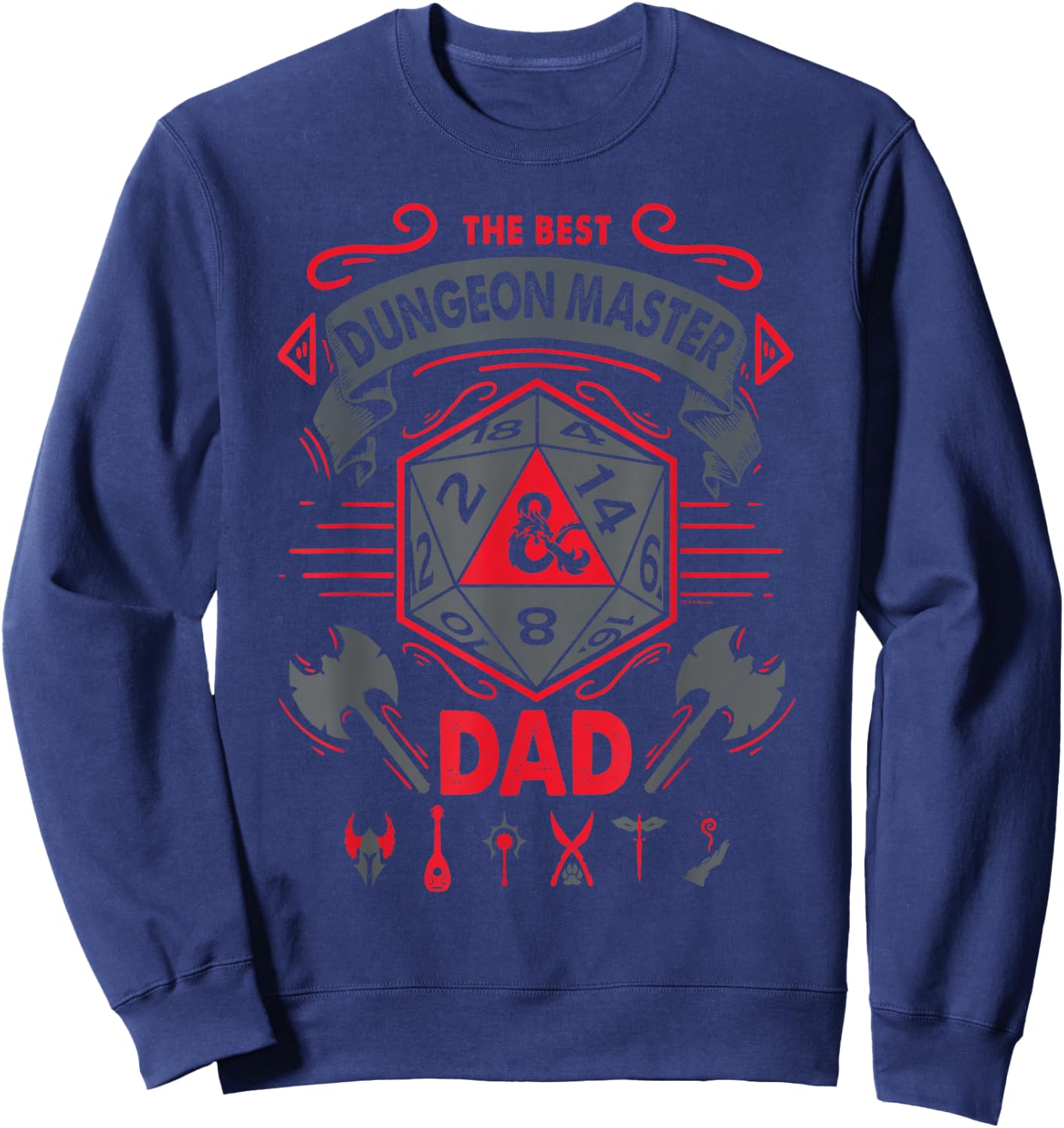 Dungeons & Dragons The Best Dungeon Master Dad Die Logo , black Sweatshirt - Sweatshirt | Navy