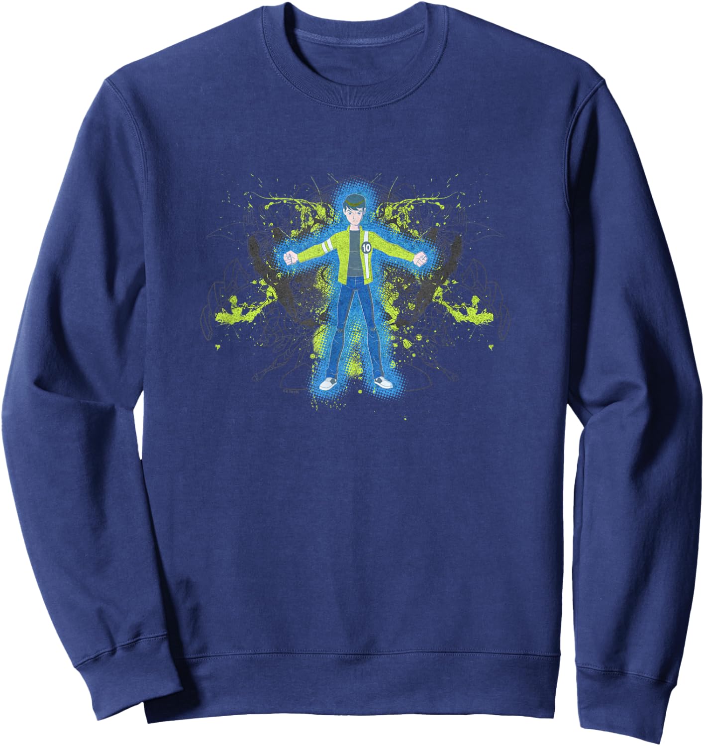 Ben 10: Alien Force Ben Tennyson Hero Time Silhouettes Retro Sweatshirt - Sweatshirt | Navy