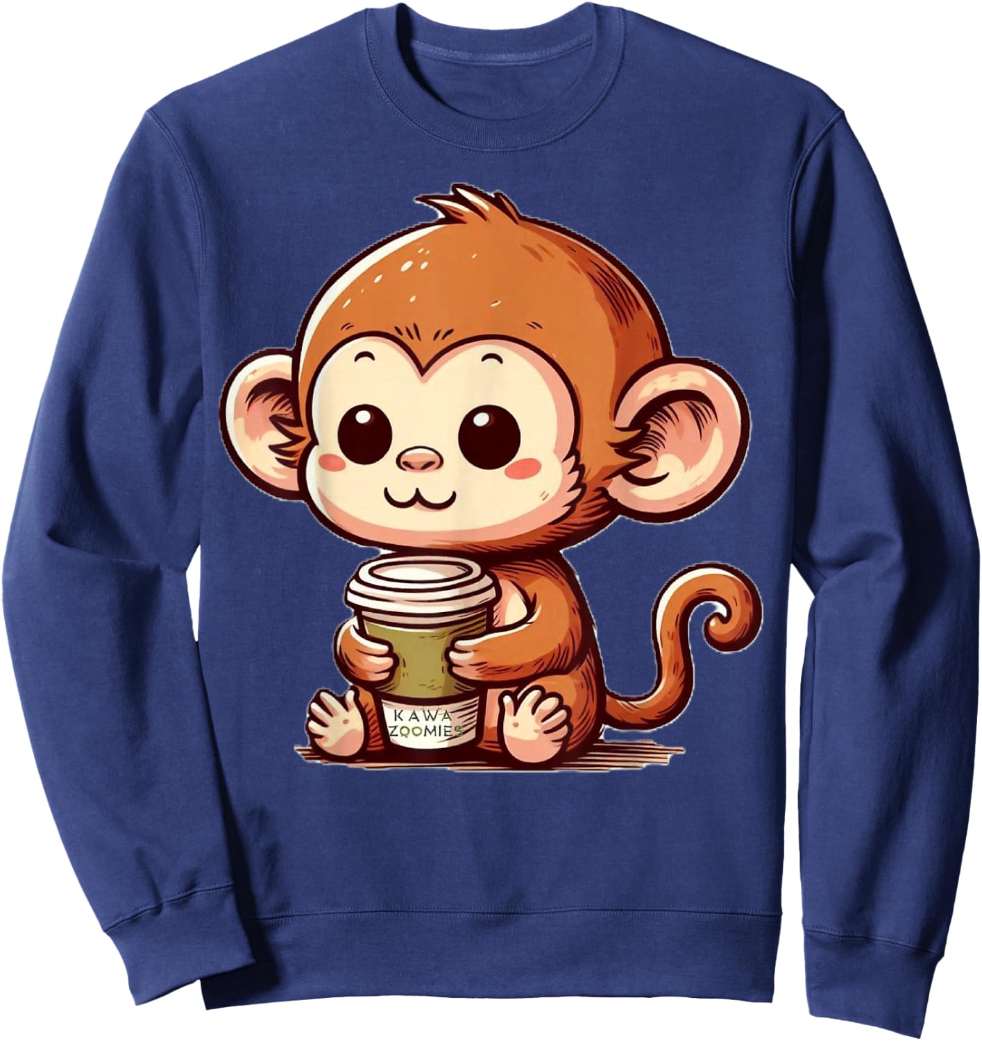 Baby Monkey with Coffee Sweatshirt - Sweatshirt | Navy