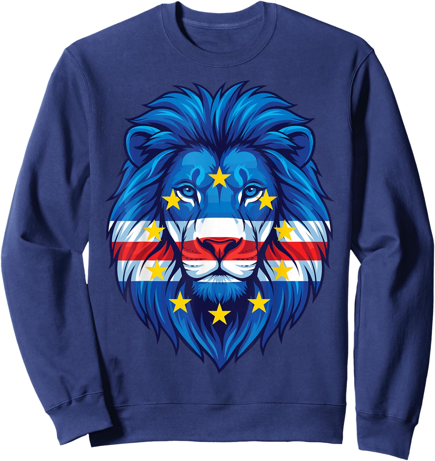 Cape Verde Flag Lion, Cape Verdean Flag, Cabo Verde Sweatshirt - Sweatshirt | Navy