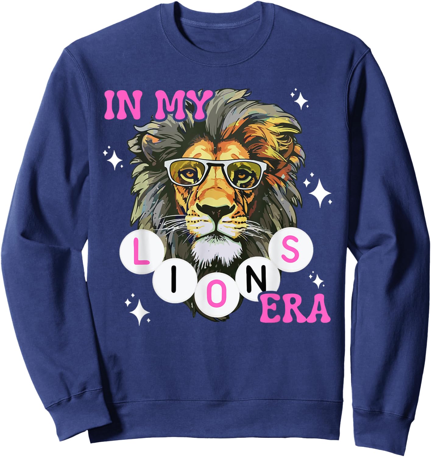 In My Lions Era Team Squad Back to School Mascot Spirit Game Sweatshirt - Sweatshirt | Navy