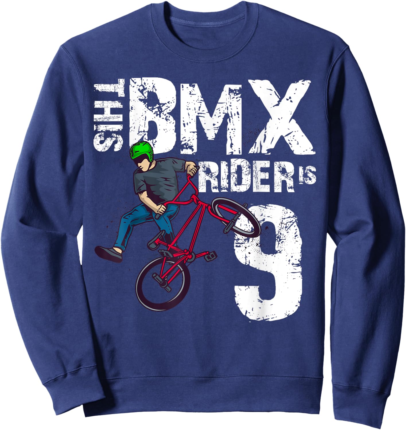 Dieser BMX-Fahrer ist 9 Jahre alt, passender Geburtstags-Fahrradliebhaber Sweatshirt - Sweatshirt | Navy