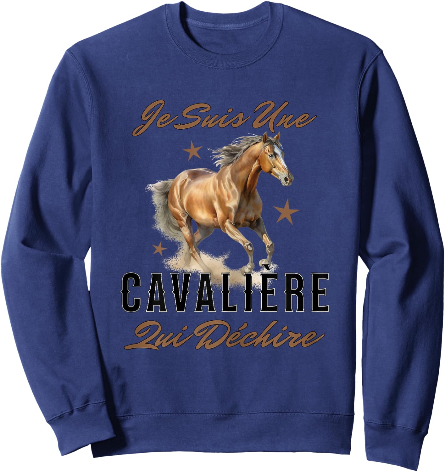 Girl Riding Horse Je Suis Une Rider Qui Déchire , white, S Sweatshirt - Sweatshirt | Navy
