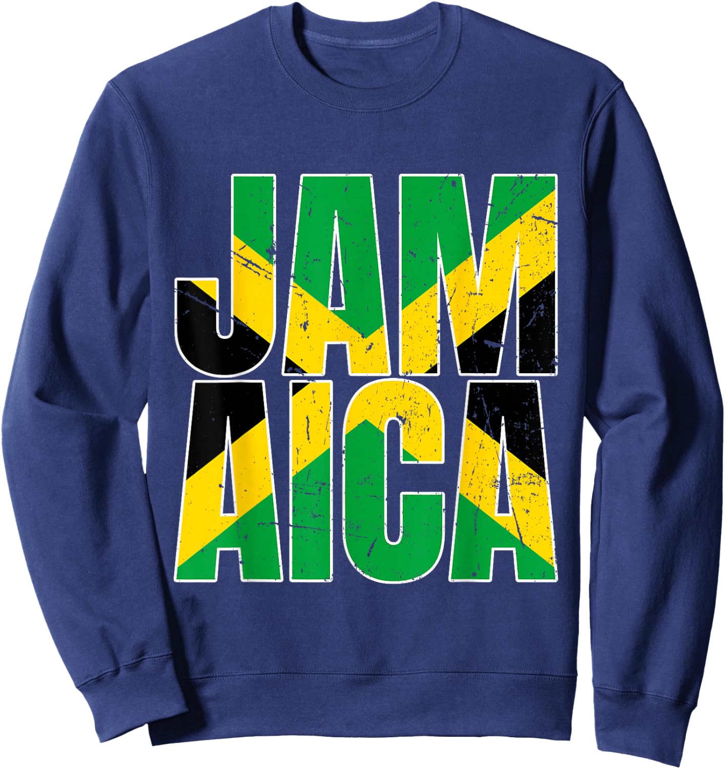 Jamaika-Flagge, Retro-Design, stolz, jamaikanisch, Herren, Damen, Kinder Sweatshirt - Sweatshirt | Navy