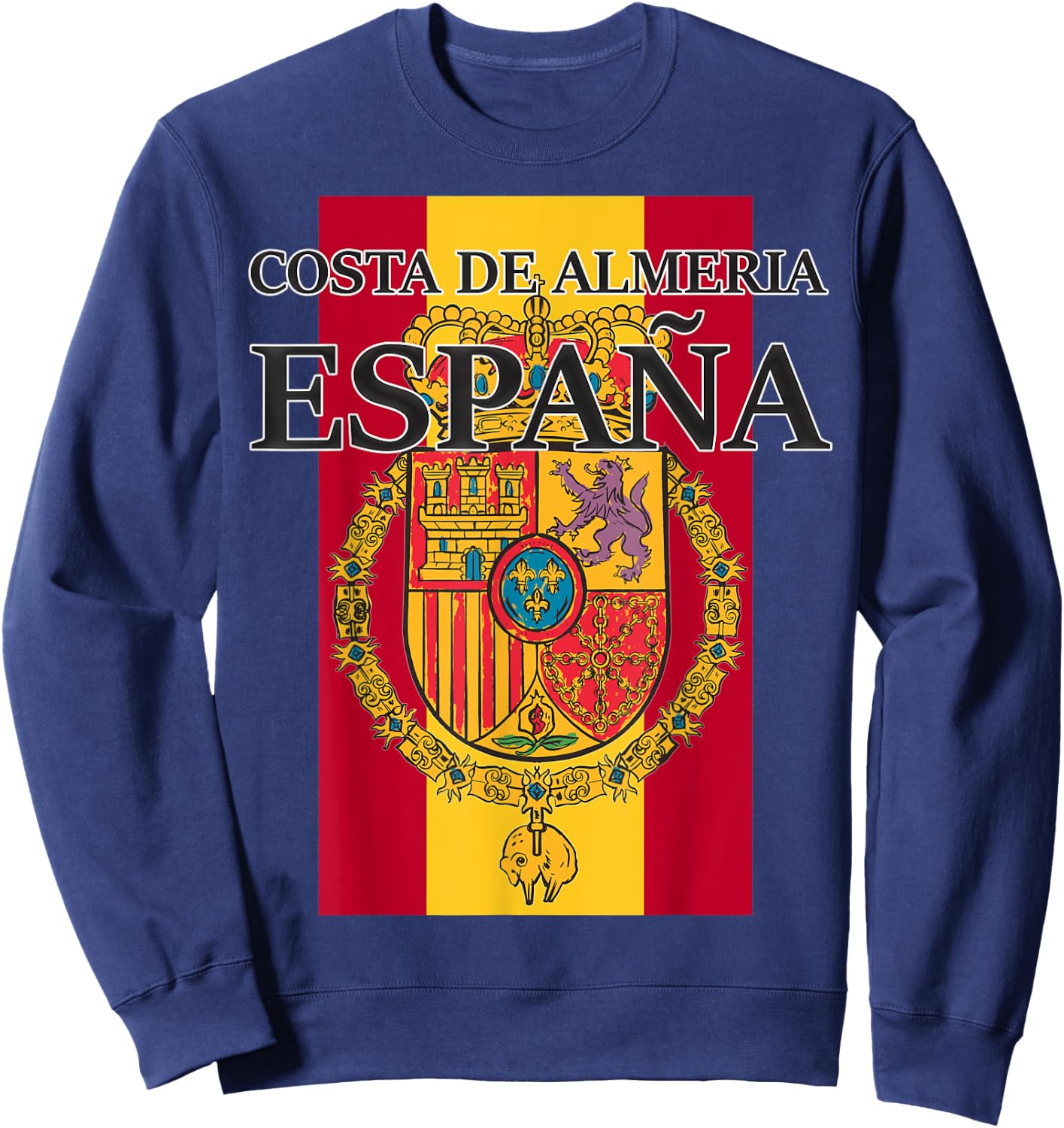 Spain Costa De Almeria Flag Travel Europe Sweatshirt - Sweatshirt | Navy