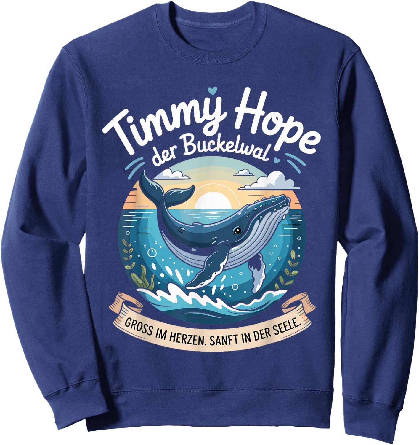 Timmy Hope Buckelwal Wal Meer Ozean Natur Design Sweatshirt - Sweatshirt | Navy