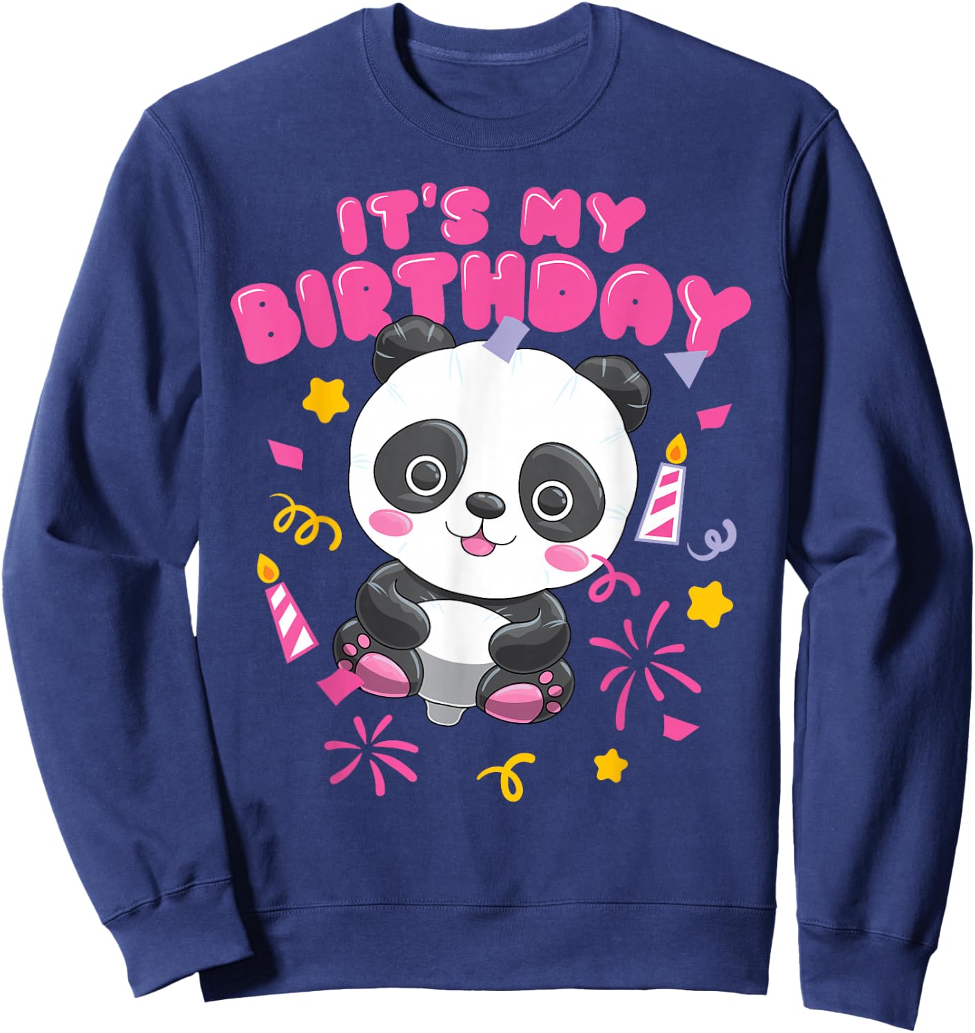 Kawaii Panda Balloon It's My Birthday Gift Girl Sweatshirt - Sweatshirt | Navy