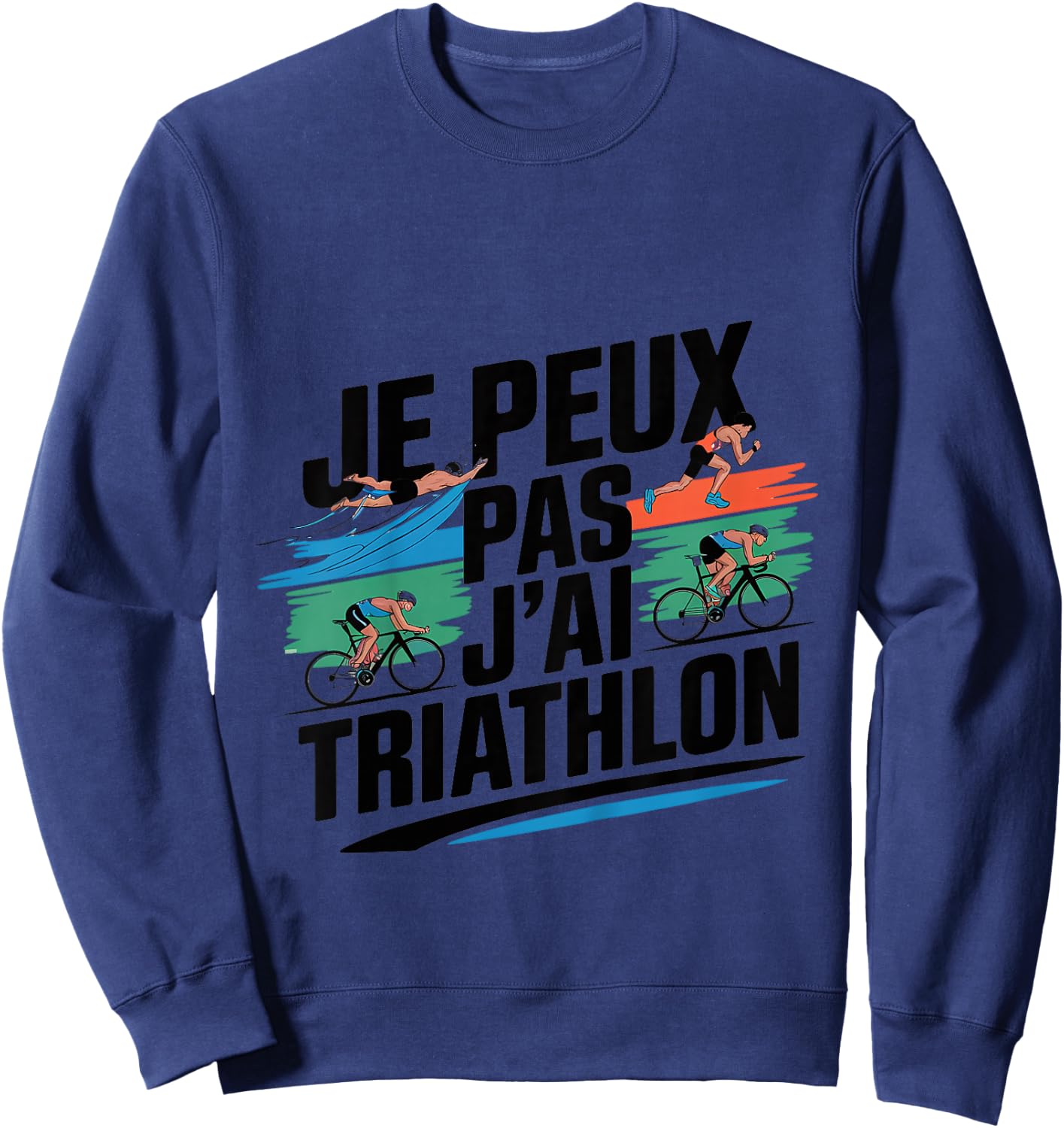 Child I can not I Triathlon - Humor Triathlete Triathlon , grey, 2 Sweatshirt - Sweatshirt | Navy