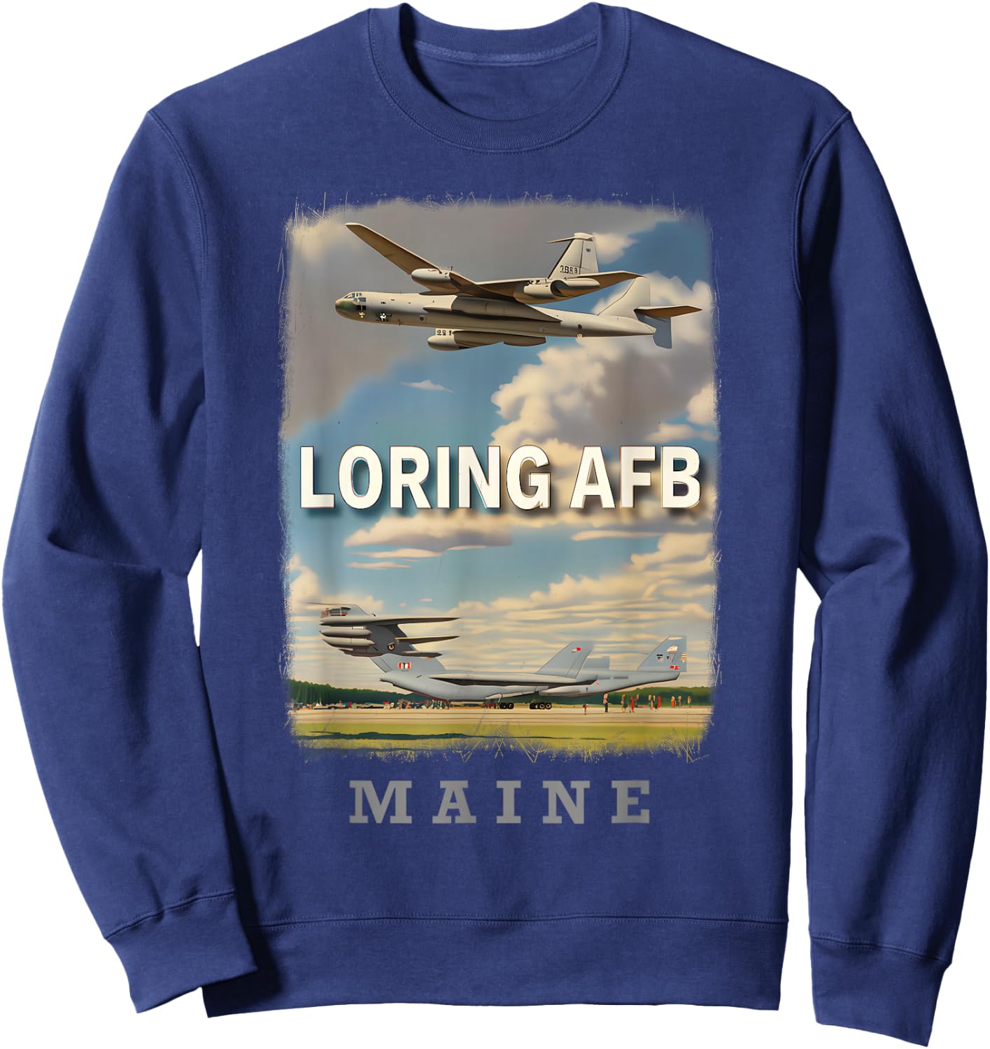 Loring AFB Maine ME Aviation Delight SD895 Sweatshirt - Sweatshirt | Navy