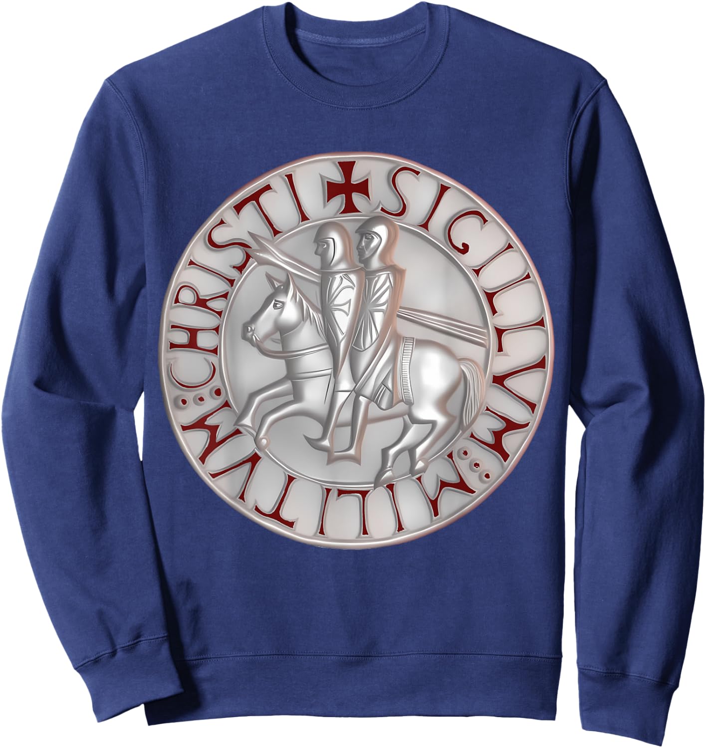Seal of the Crusaders Grand Master of the Templars , Black, S Sweatshirt - Sweatshirt | Navy