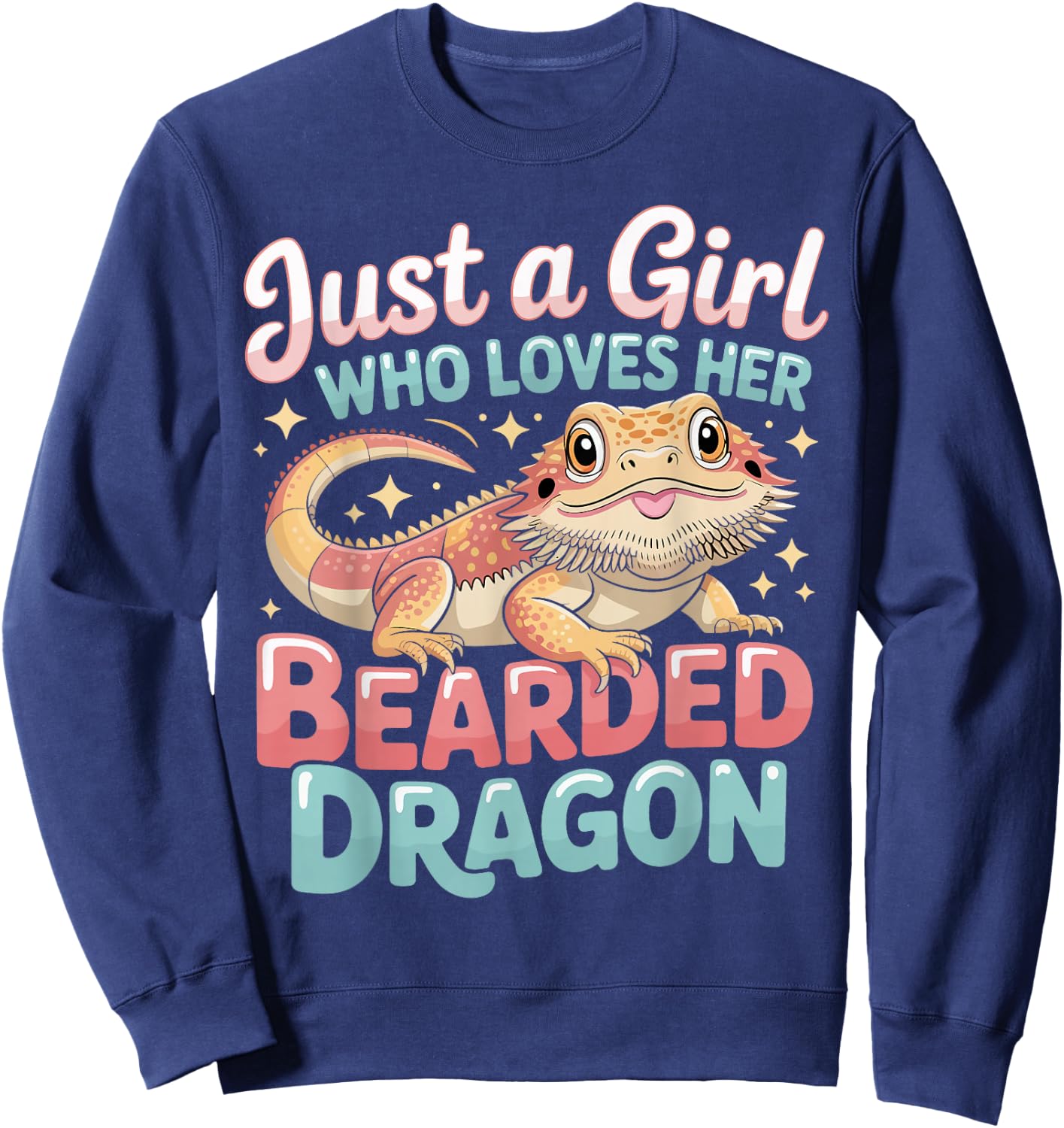 Just a Girl Who Loves Her Bearded Dragon Gifts Girls Women Sweatshirt - Sweatshirt | Navy
