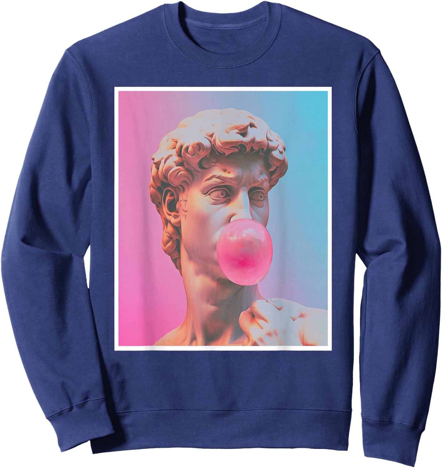David Michelangelo Renaissance Statue Bubblegum Pop Art Sweatshirt - Sweatshirt | Navy