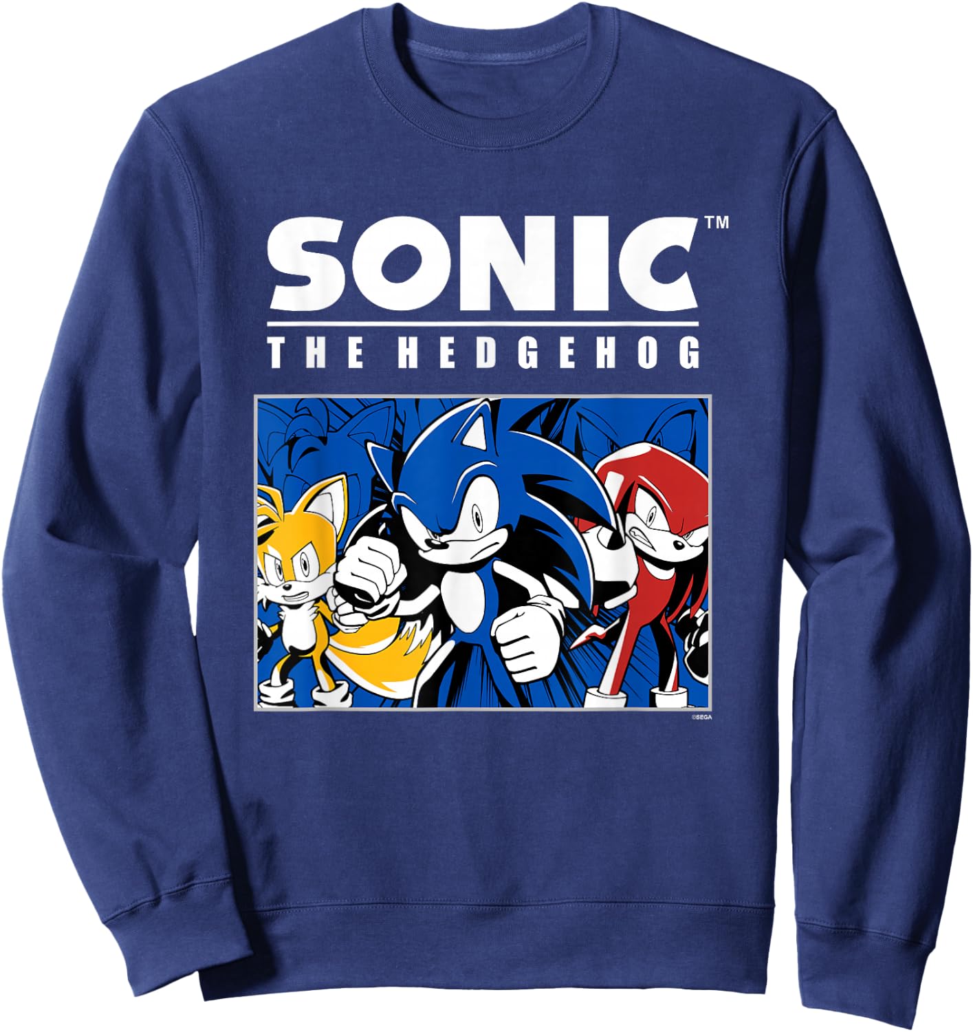 Sonic The Hedgehog Tails Sonic & Knuckles Epic Retro Panel Sweatshirt - Sweatshirt | Navy