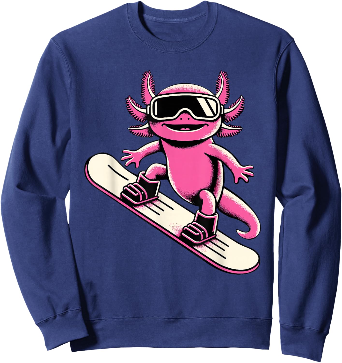 Snowboarding Axolotl Snow Board Snowboard Women Sweatshirt - Sweatshirt | Navy